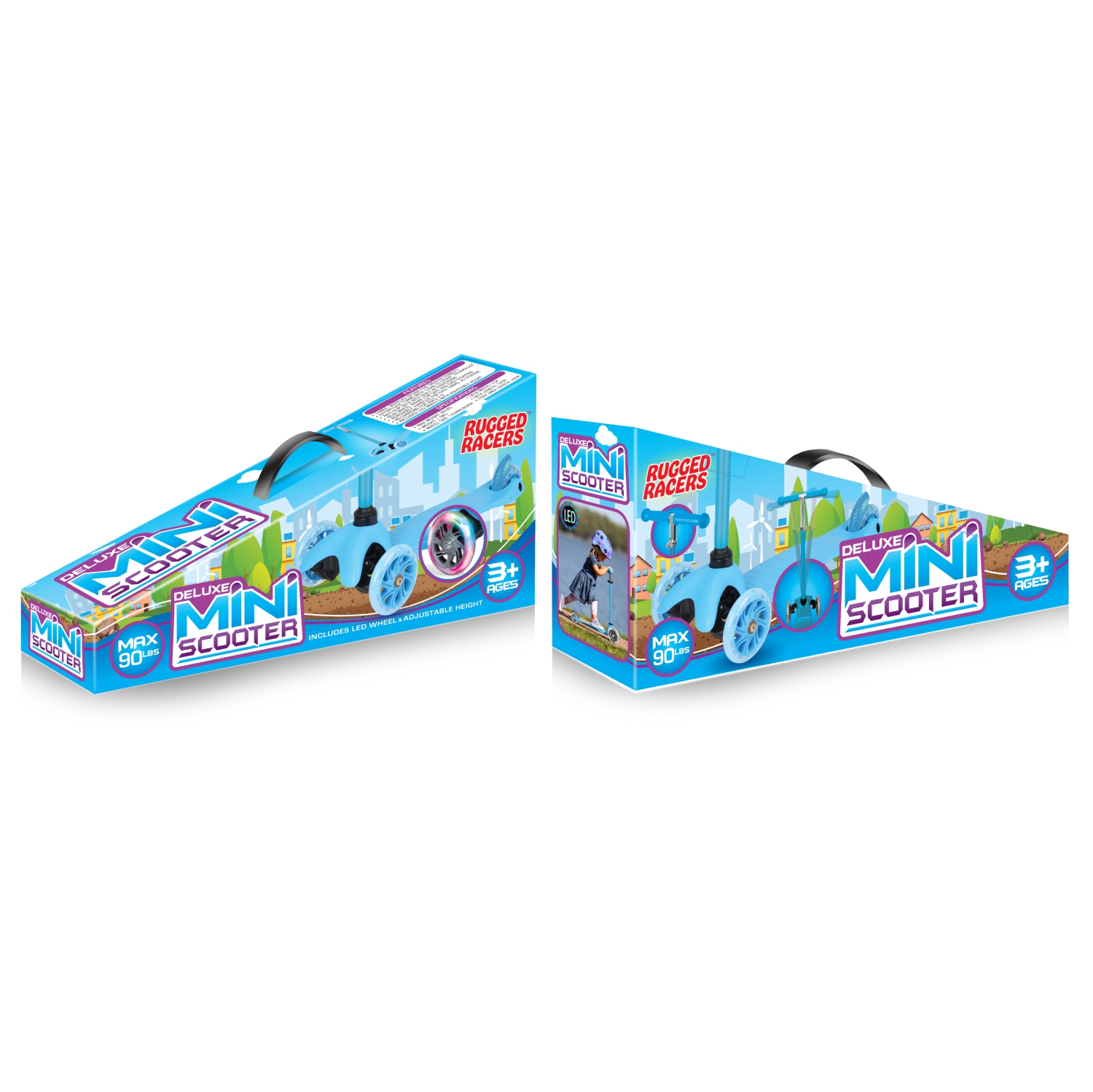 Rugged Racers Kids Scooter with LED Light UP Wheels