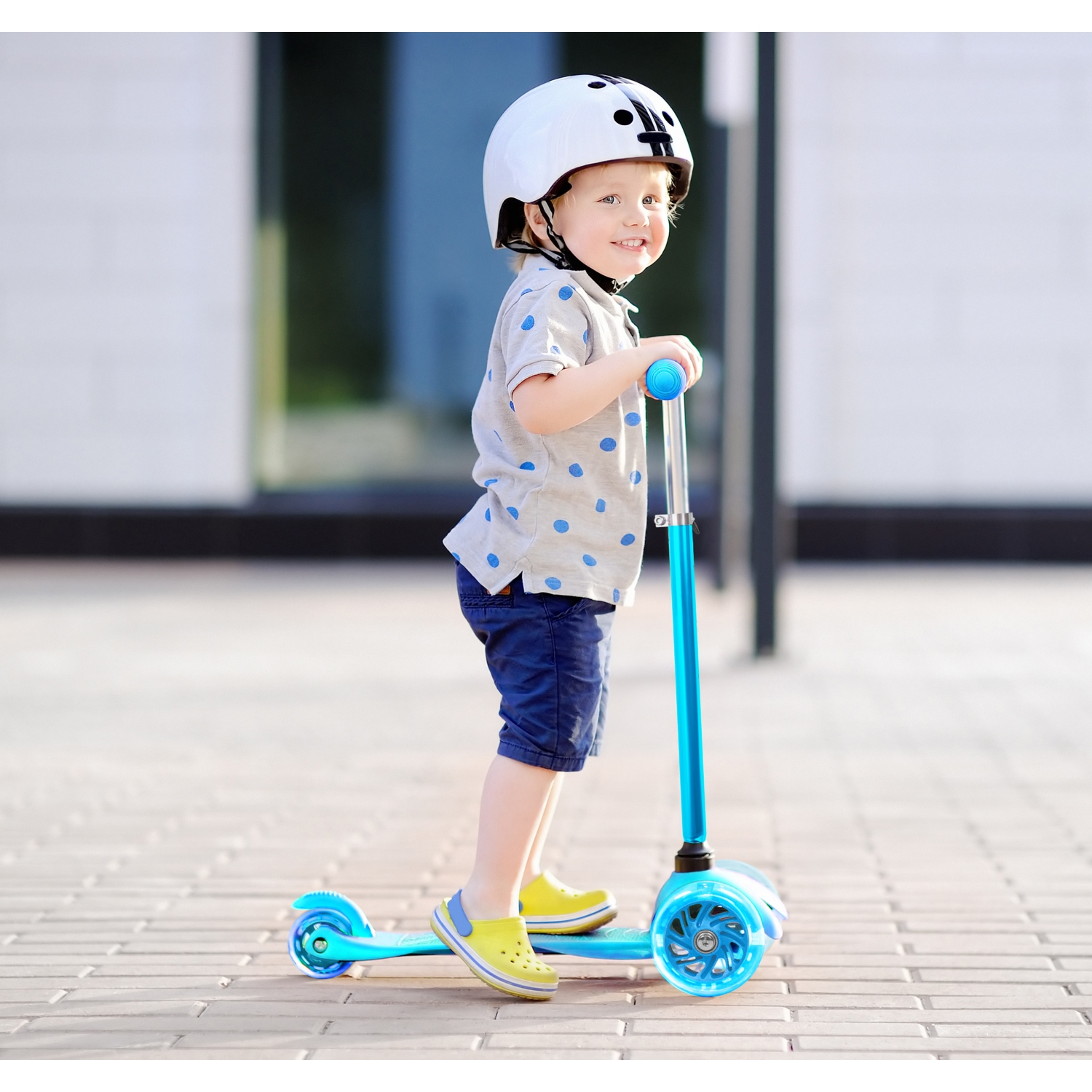 Rugged Racers Kids Scooter with LED Light UP Wheels