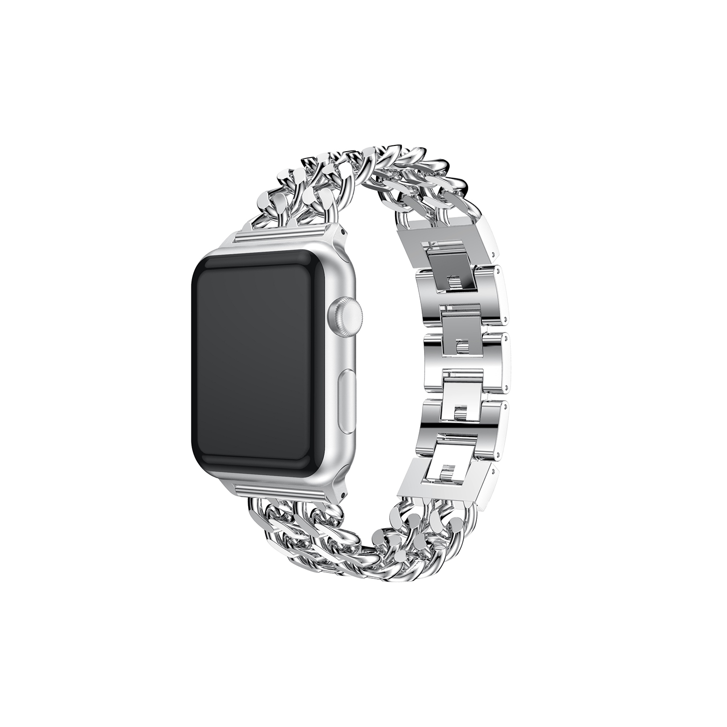 StrapsCo Stainless Steel Link Watch Bracelet Band Strap for Apple Watch Series 1/2/3/4 - 38mm - Silver