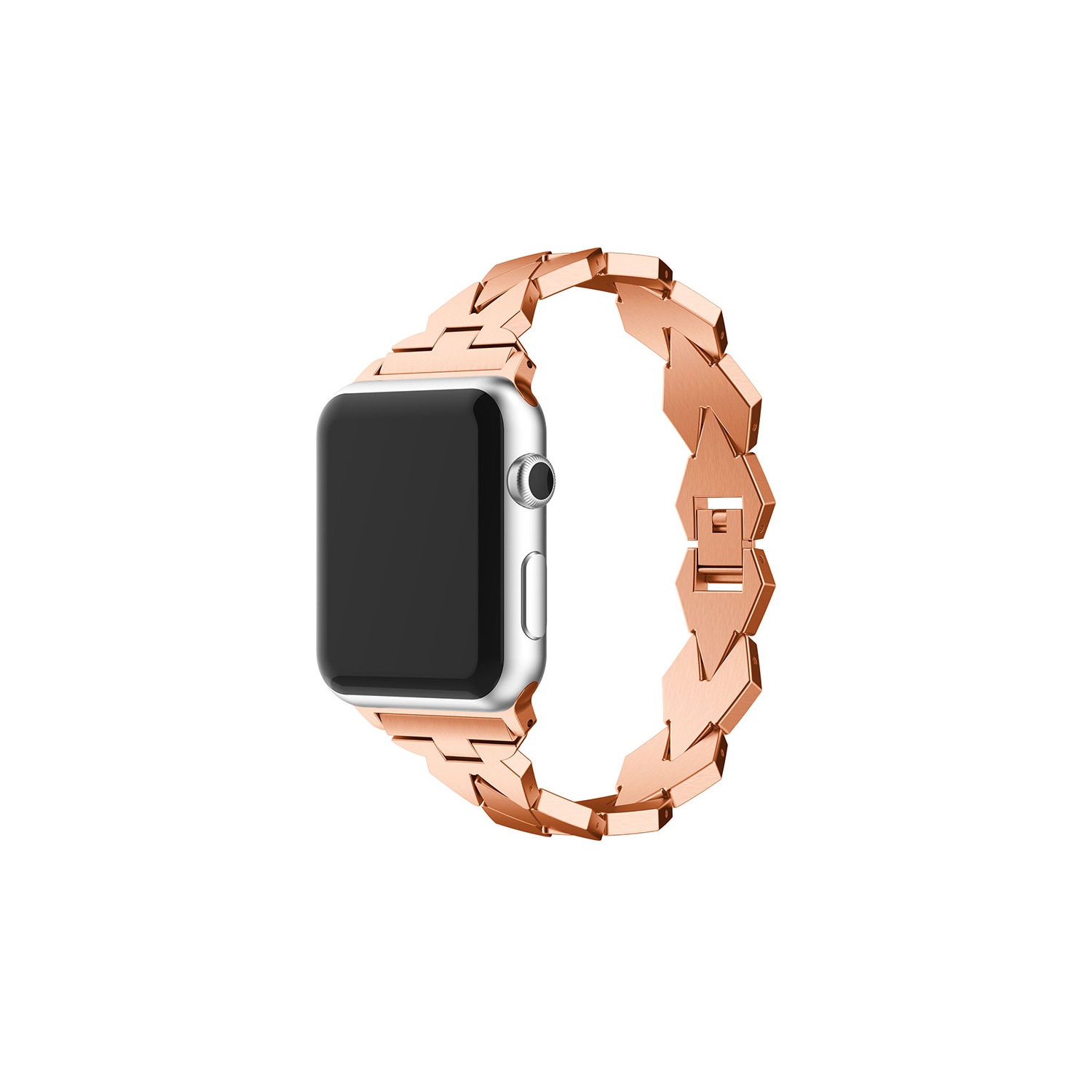 StrapsCo Stainless Steel Watch Bracelet Band Strap for Apple Watch Series 4 - 44mm - Rose Gold