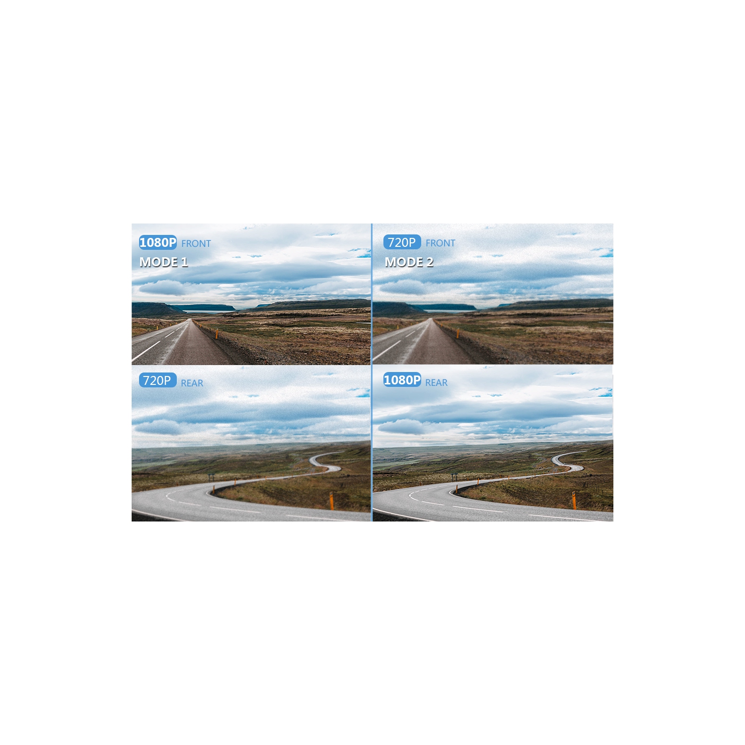 Mirror Touch Dash Cam 10 Inches Touch Screen Full HD 1080P, Wide Angle Front Camera, Waterproof Rear Camera, with Emergency Recording, 24H Parking