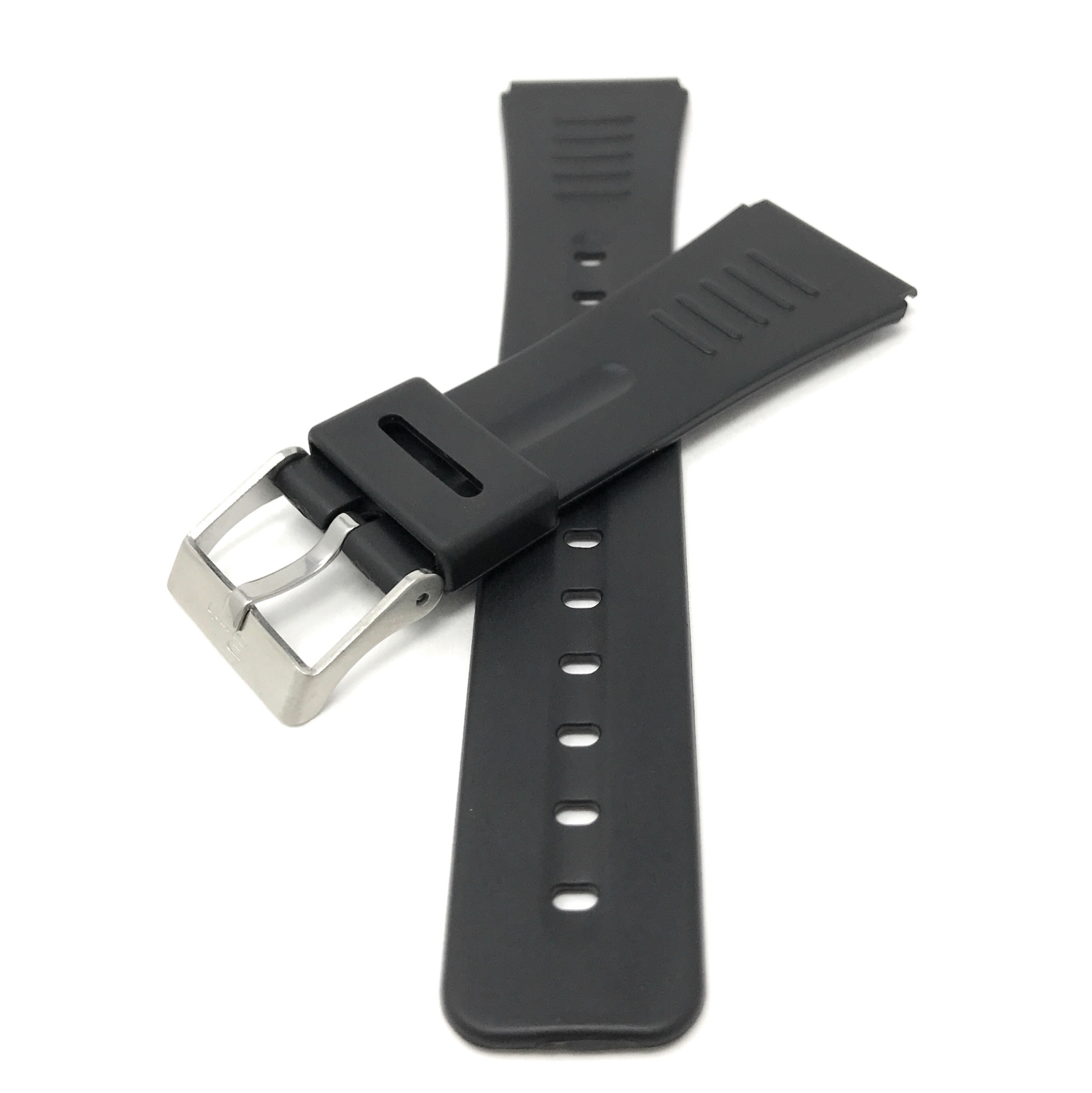 Bracelet en caoutchouc 18 mm pour montre Bandini, noir, sport convenant à la banque de données de Casio et plus encore, 2 barres de ressort incluses