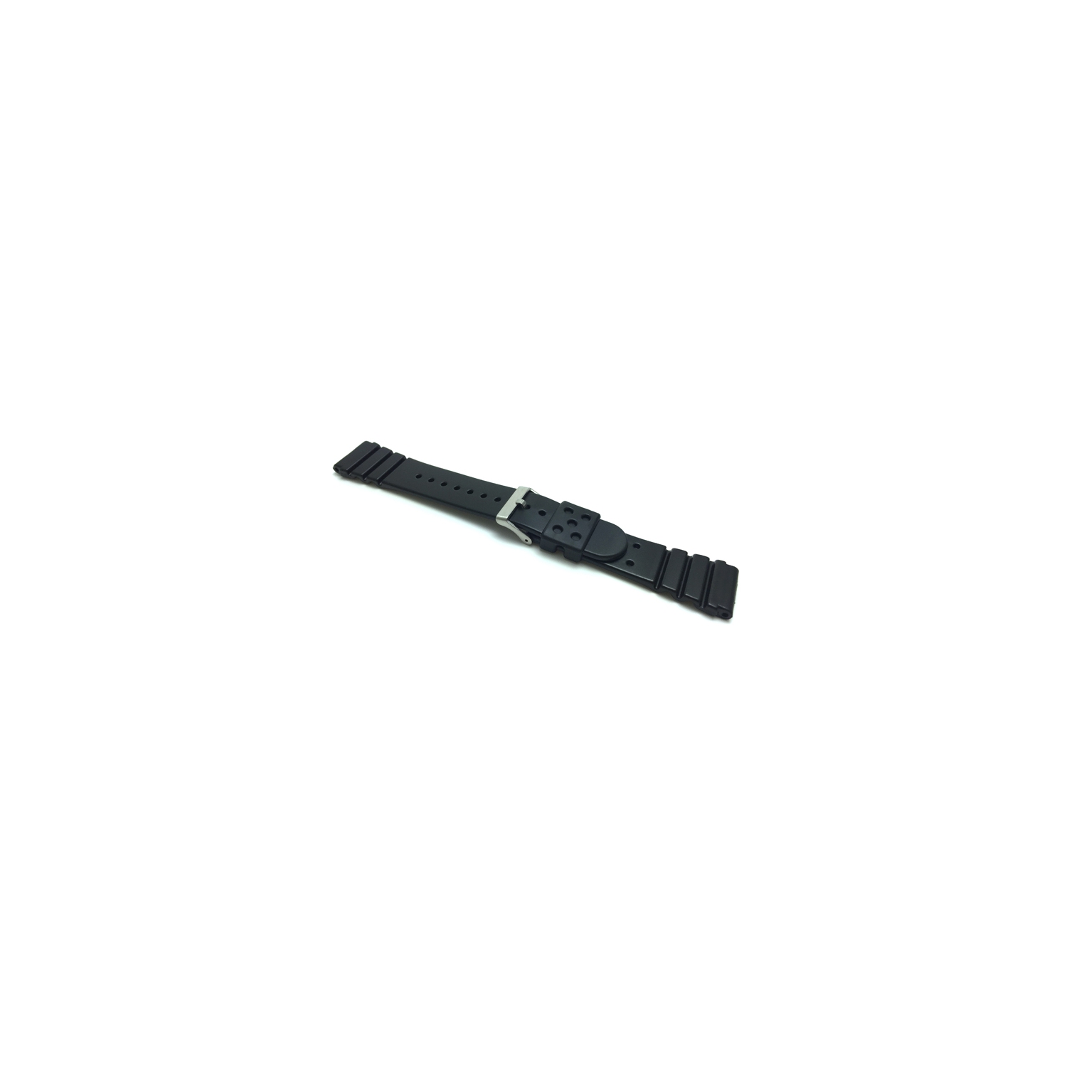 Bandini 22mm Black Rubber Sports Watch Band Strap for Seiko Diver Models and more