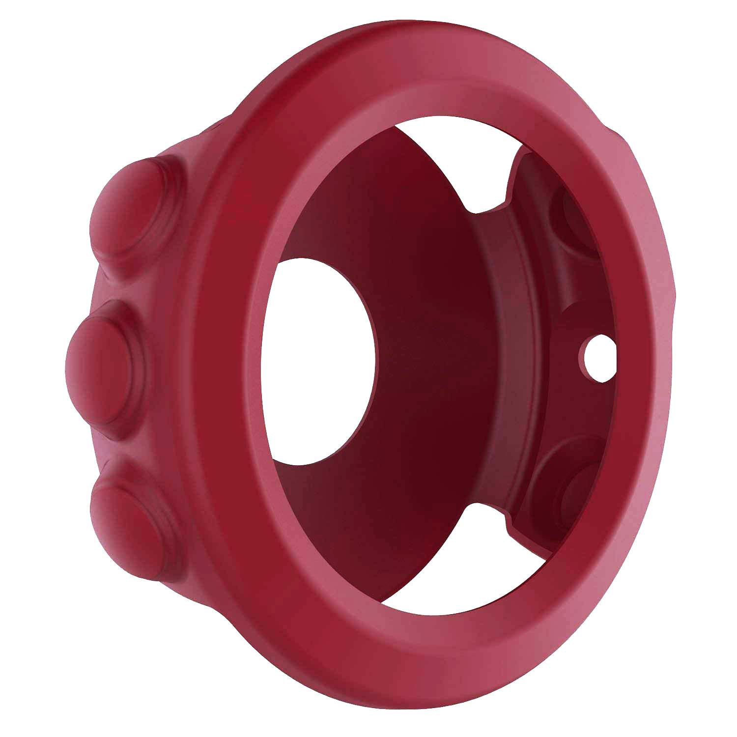 StrapsCo Silicone Rubber Protective Case Cover for Garmin Fenix 5X - Red