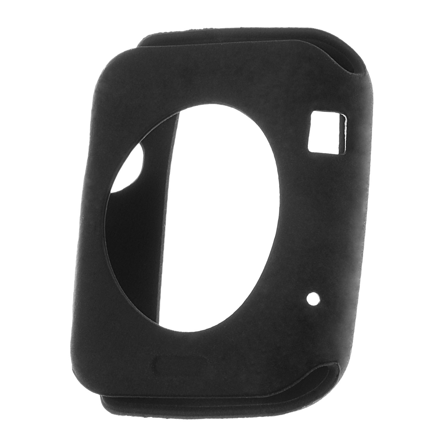 StrapsCo Silicone Rubber Protective Case Cover for 38mm 42mm Apple Watch Series 1/2/3 - Black