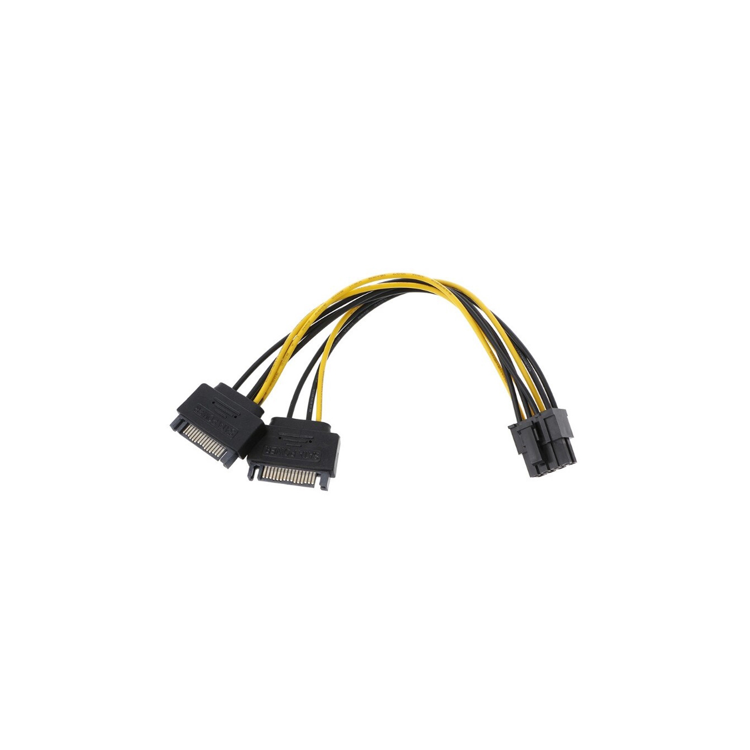 axGear Câble d'alimentation double SATA vers PCI-E Câble d'alimentation SATA 15 broches vers carte vidéo 8 broches / 6 broches