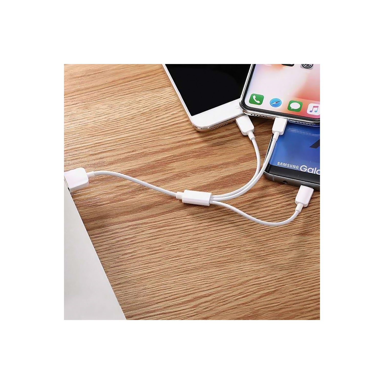 AxGear – Câble de chargement USB de données, câble de voyage 3.1-en-1 USB 3 de type C à Lightning micro USB de type C.
