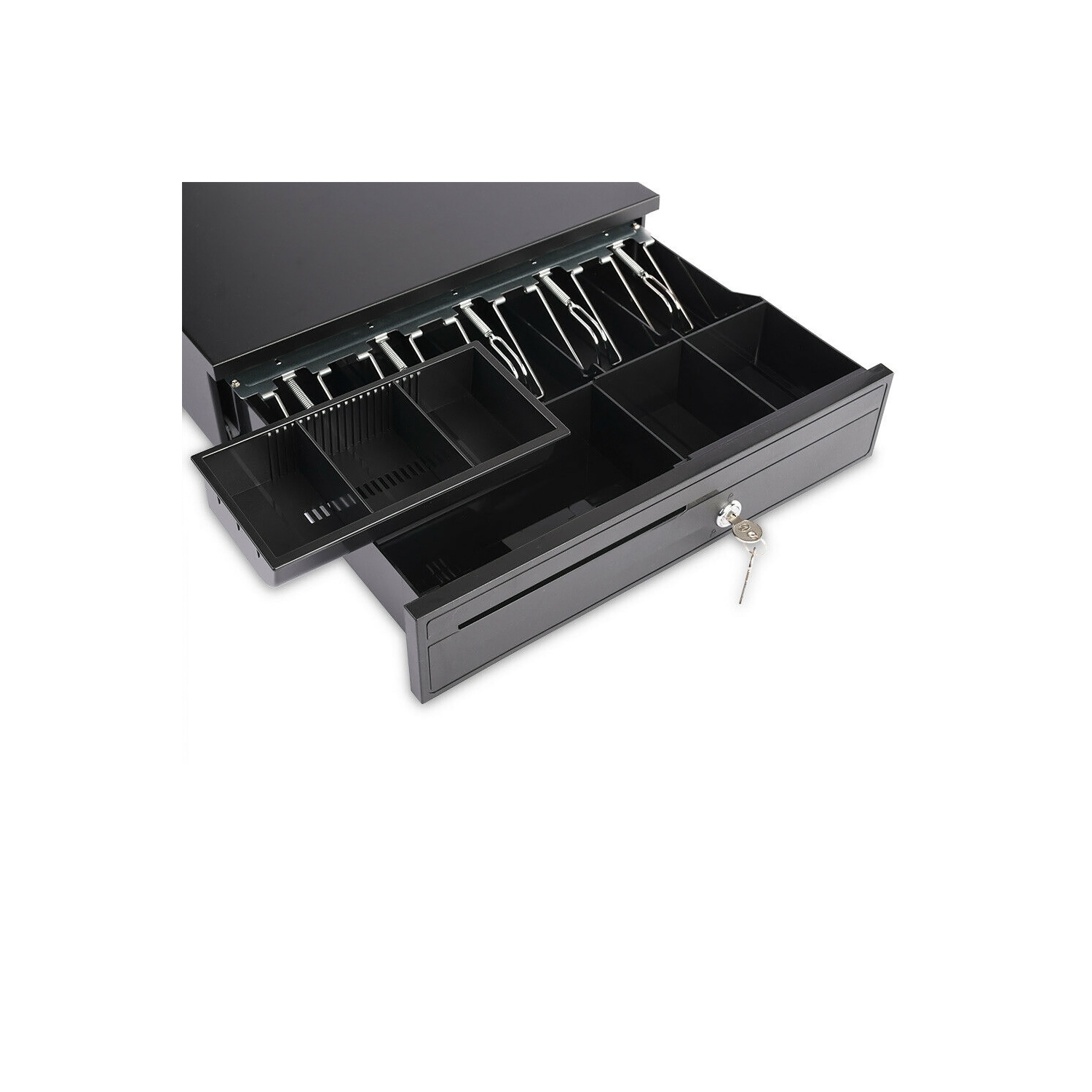 La boîte à tiroir-caisse d’axGear est compatible avec les imprimantes de PDV d’Epson avec plateau à 5 billets et à 5 pièces