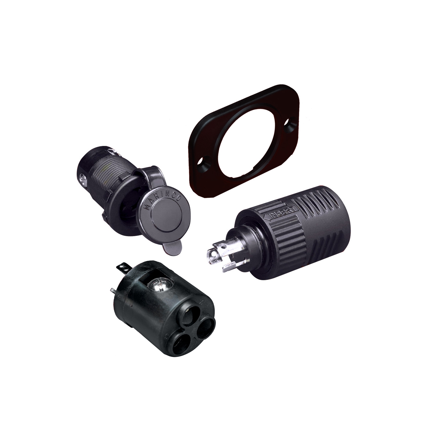 Marinco ConnectPro® Charging/Trolling Receptacle, Plug & 6-Guage Adapter