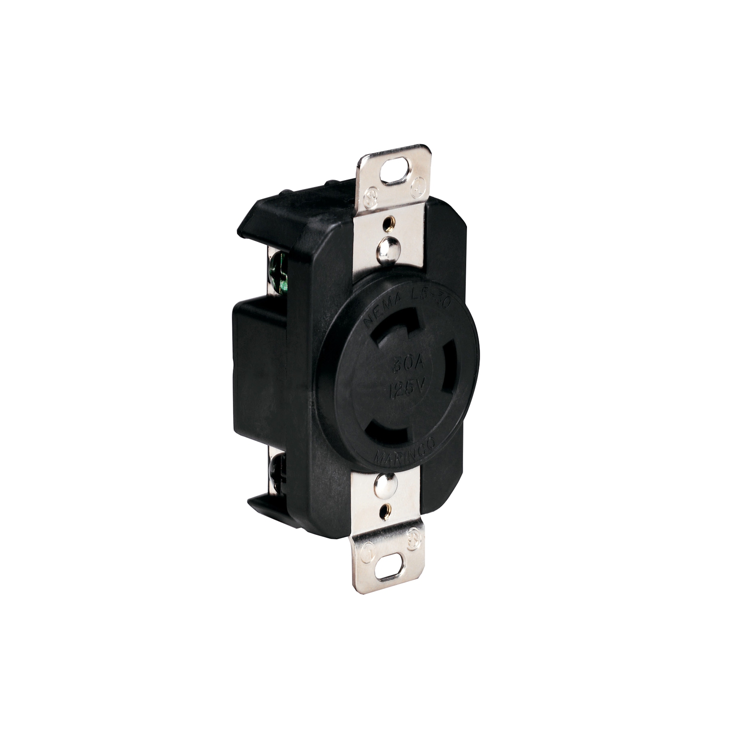 Marinco 305CRRB 125V 30Amp Locking Receptacle - Black