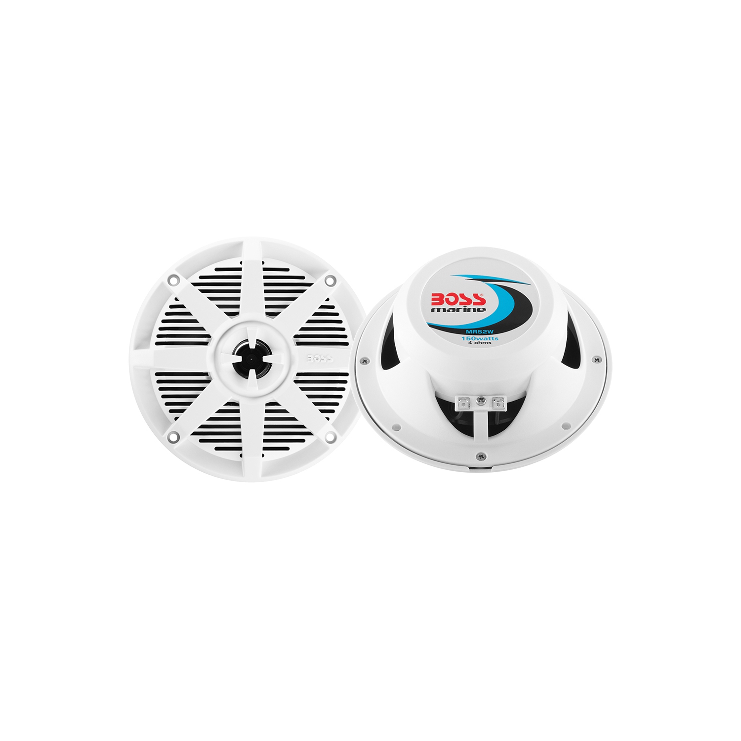 Boss Audio MR52W 5.25" 2-Way 150W Marine Full Range Speaker - White - Pair