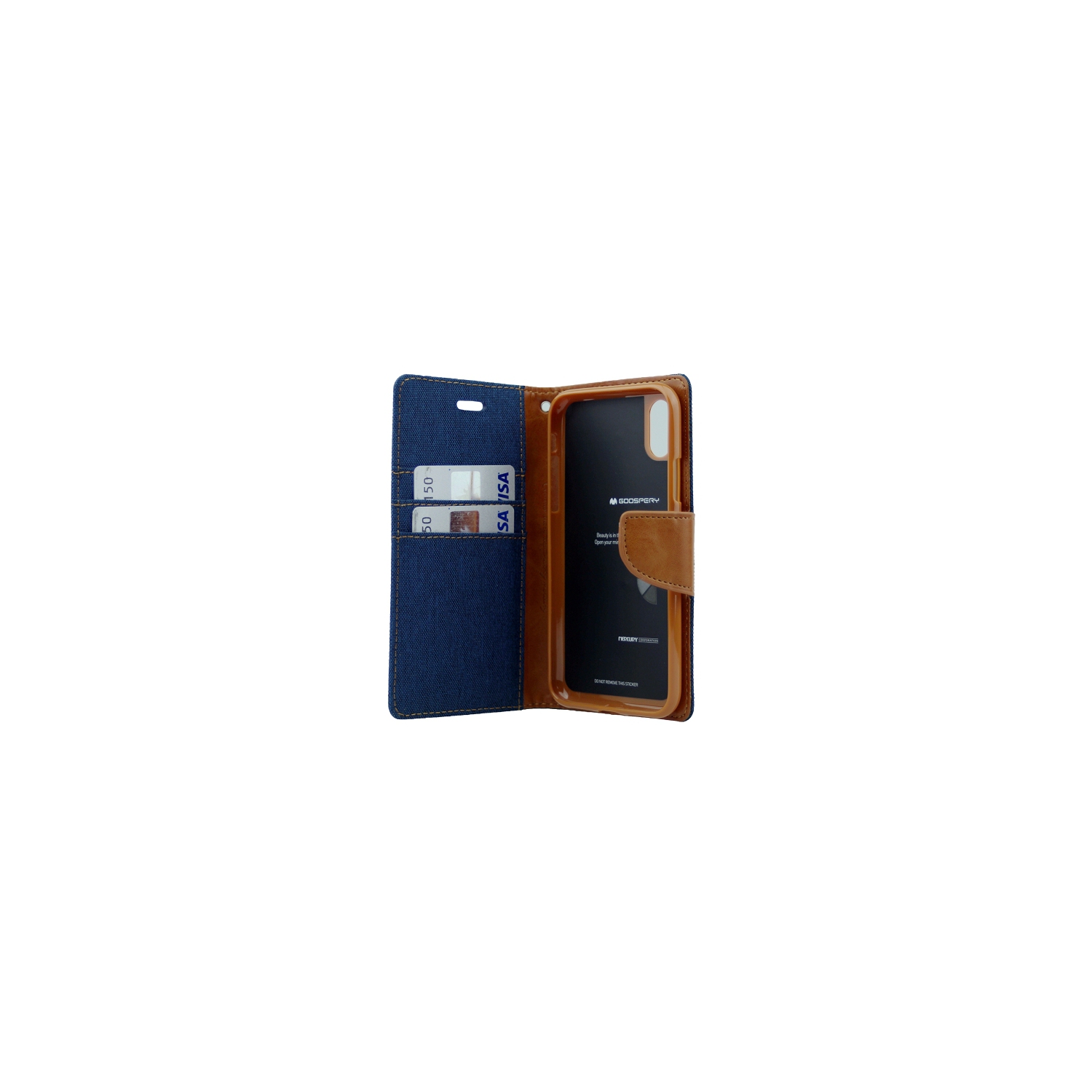 IphoneX/XS Goospery Canvas DIary Flip,Navy Blue