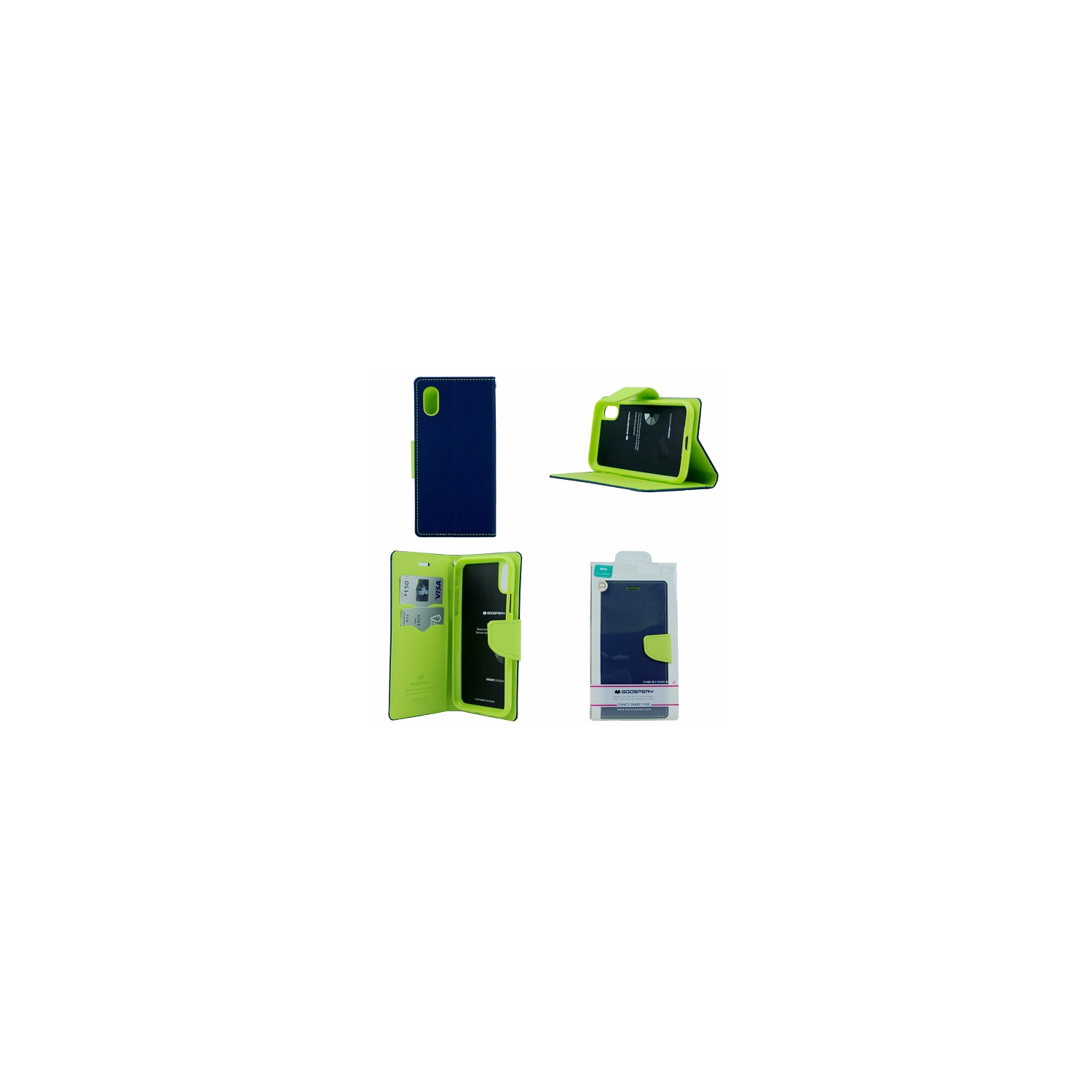 Iphone X/Xs Goospery Fancy Diary Case, Navy Blue