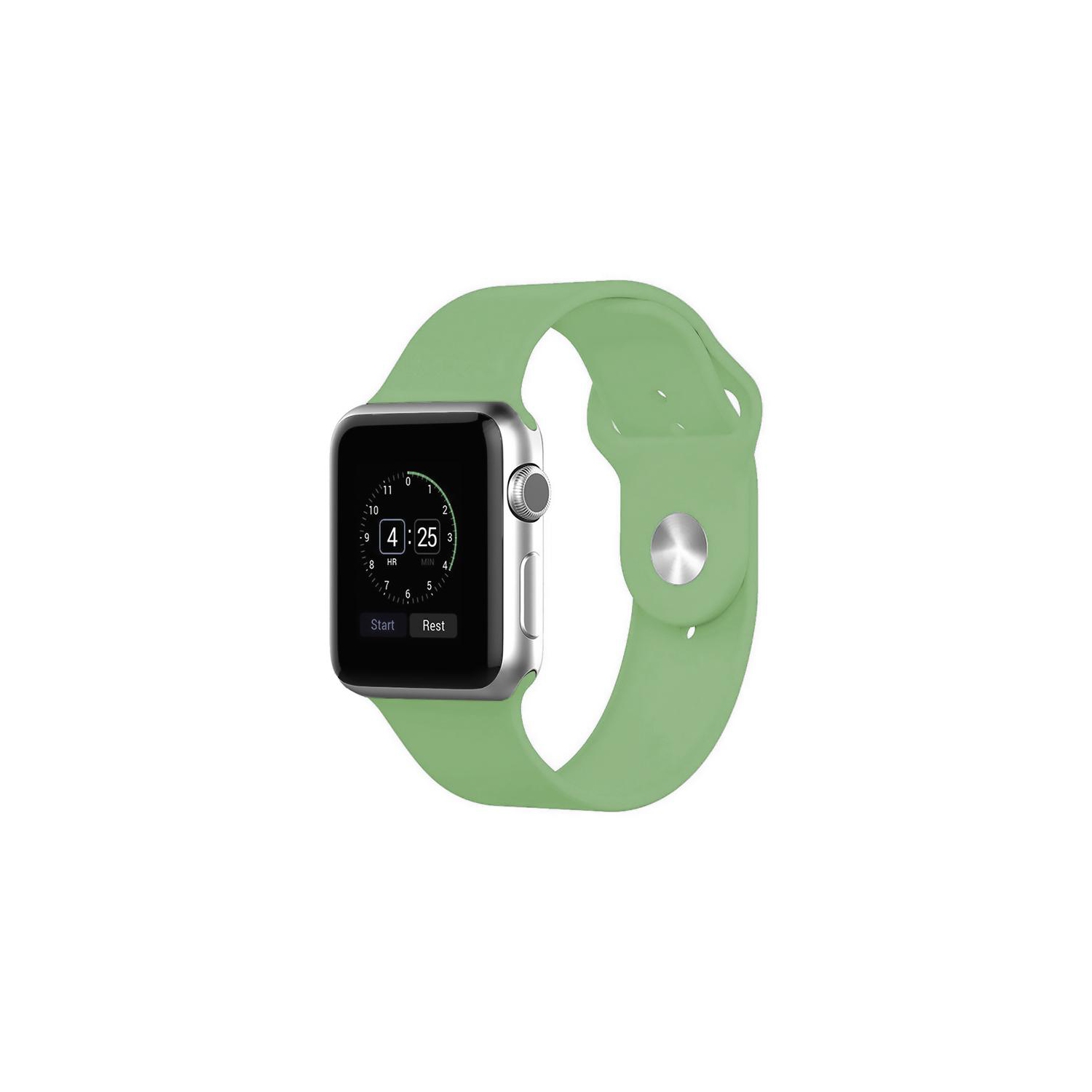 Bracelet en silicone matcha de PANDACO pour Apple Watch 42&nbsp;mm/44&nbsp;mm/45&nbsp;mm/46&nbsp;mm/49&nbsp;mm