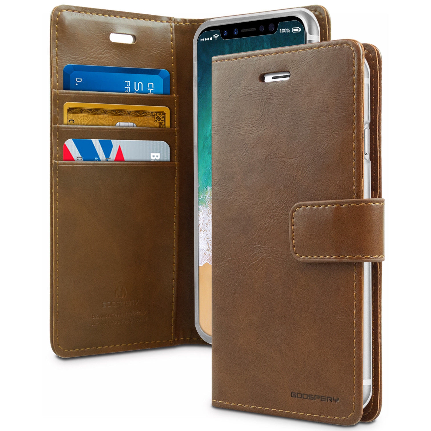 TopSave Goospery BlueMoon Diary For Iphone XS Max,Brown