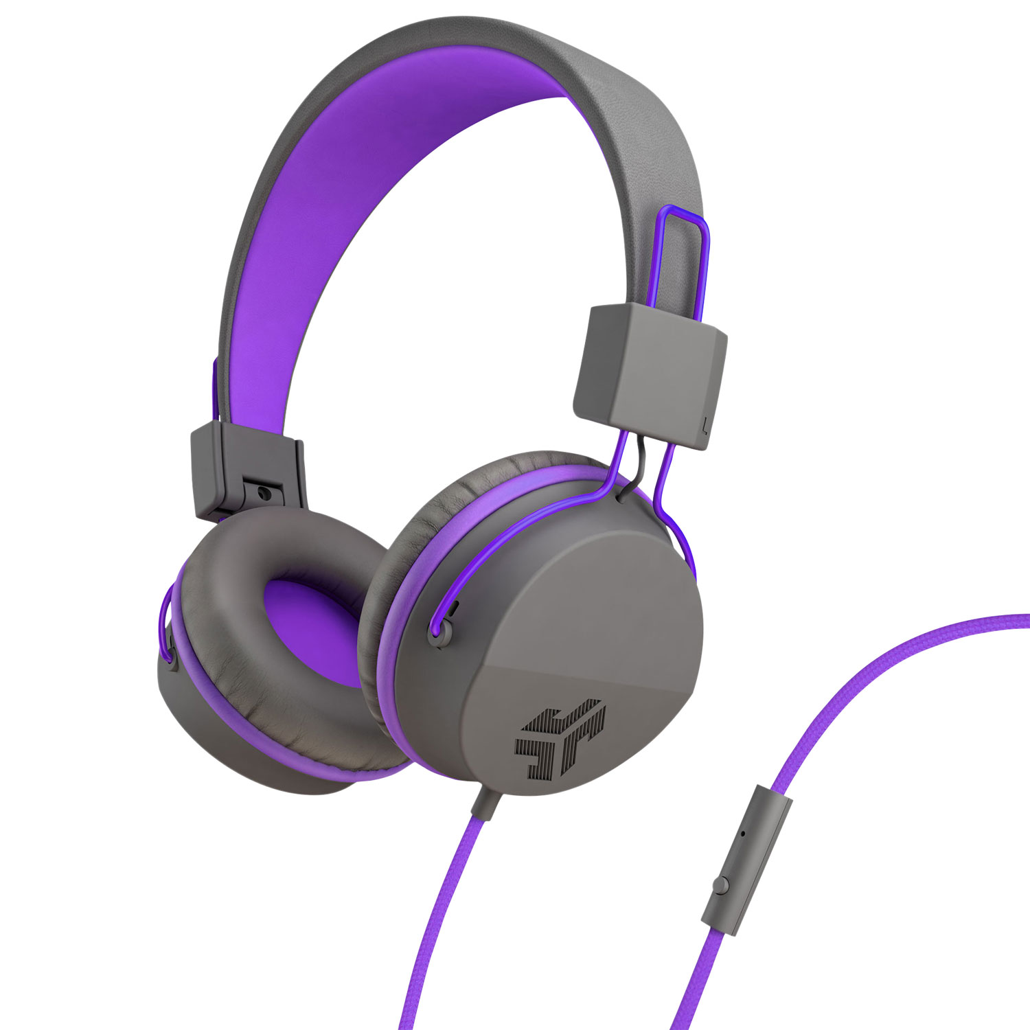 JLab JBuddies On-Ear Sound Isolating Headphones - Grey/Purple