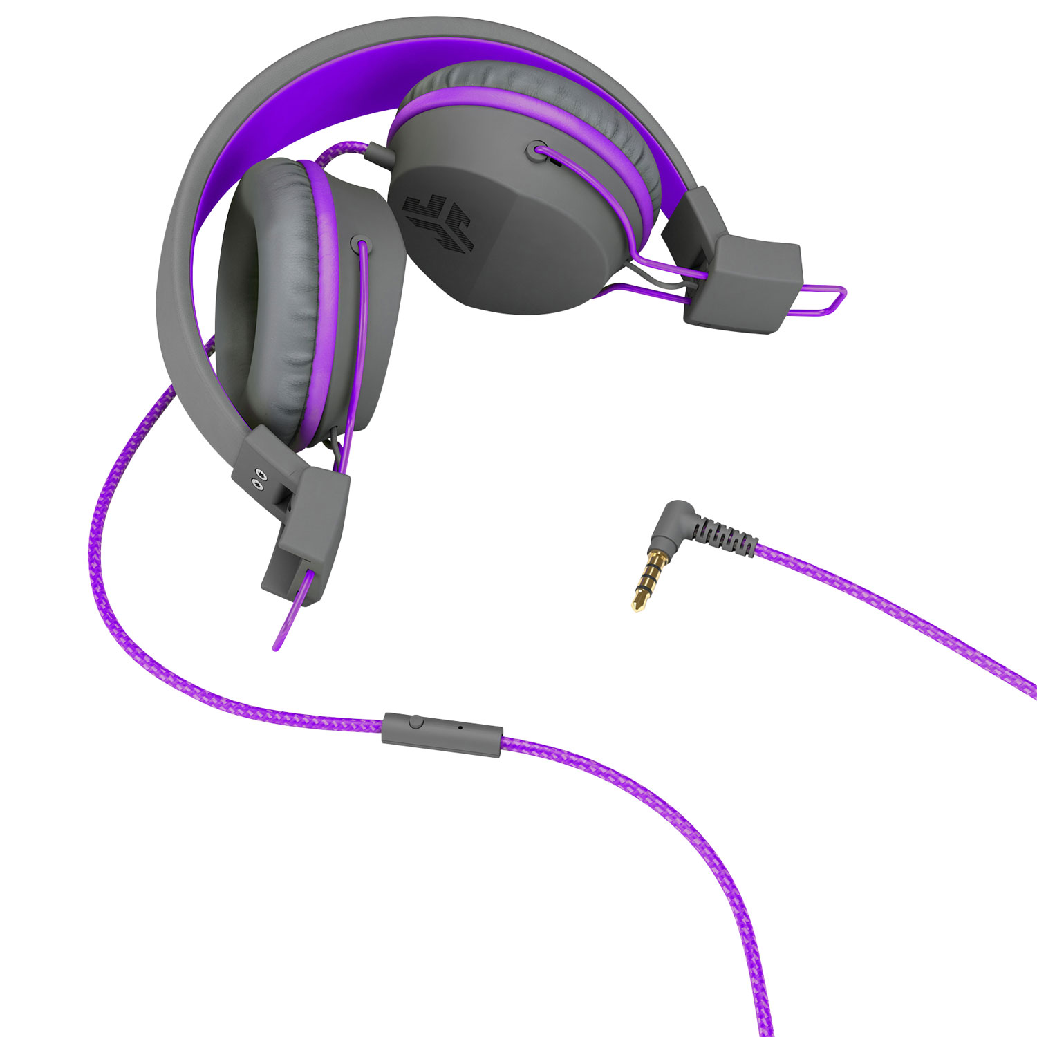 JLab JBuddies On-Ear Sound Isolating Headphones - Grey/Purple