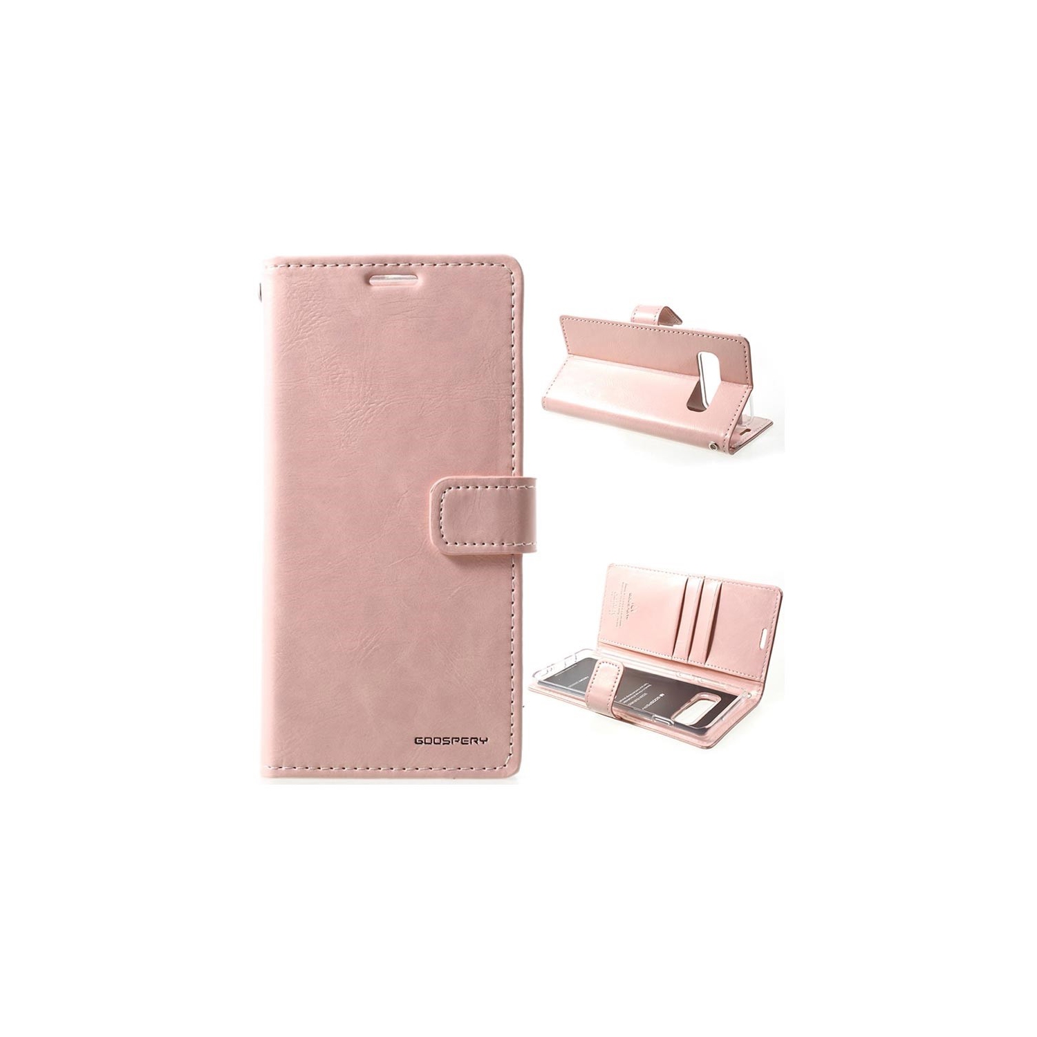 étui agenda goospery bluemoon pour Samsung S10 Plus, or rose