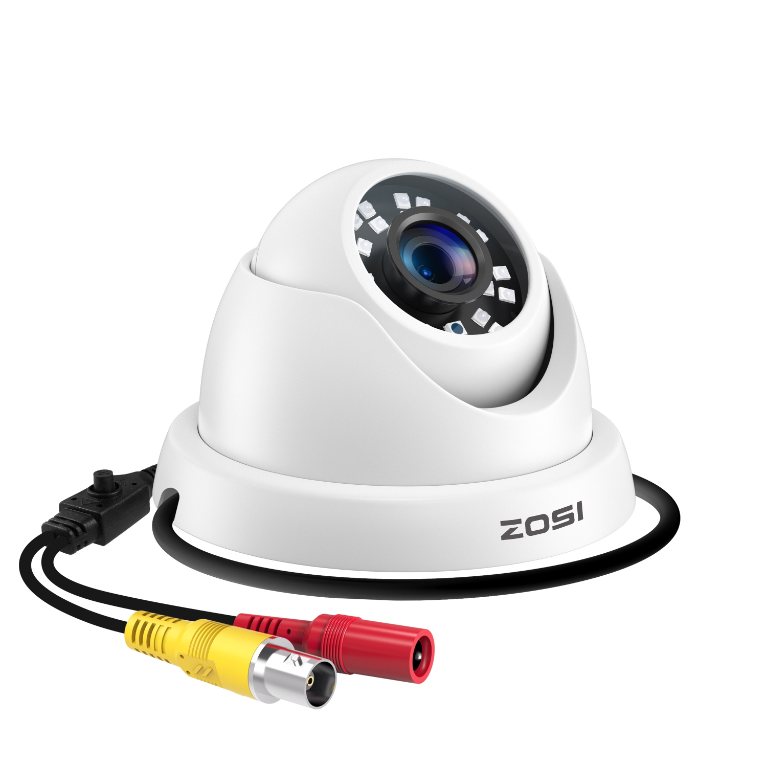 ZOSI 2MP 1080P Add-on Wired Outdoor Surveillance Home Security Camera with 80ft IR Night Vision for TVI/CVI/AHD/CVBS DVR Recorder - White
