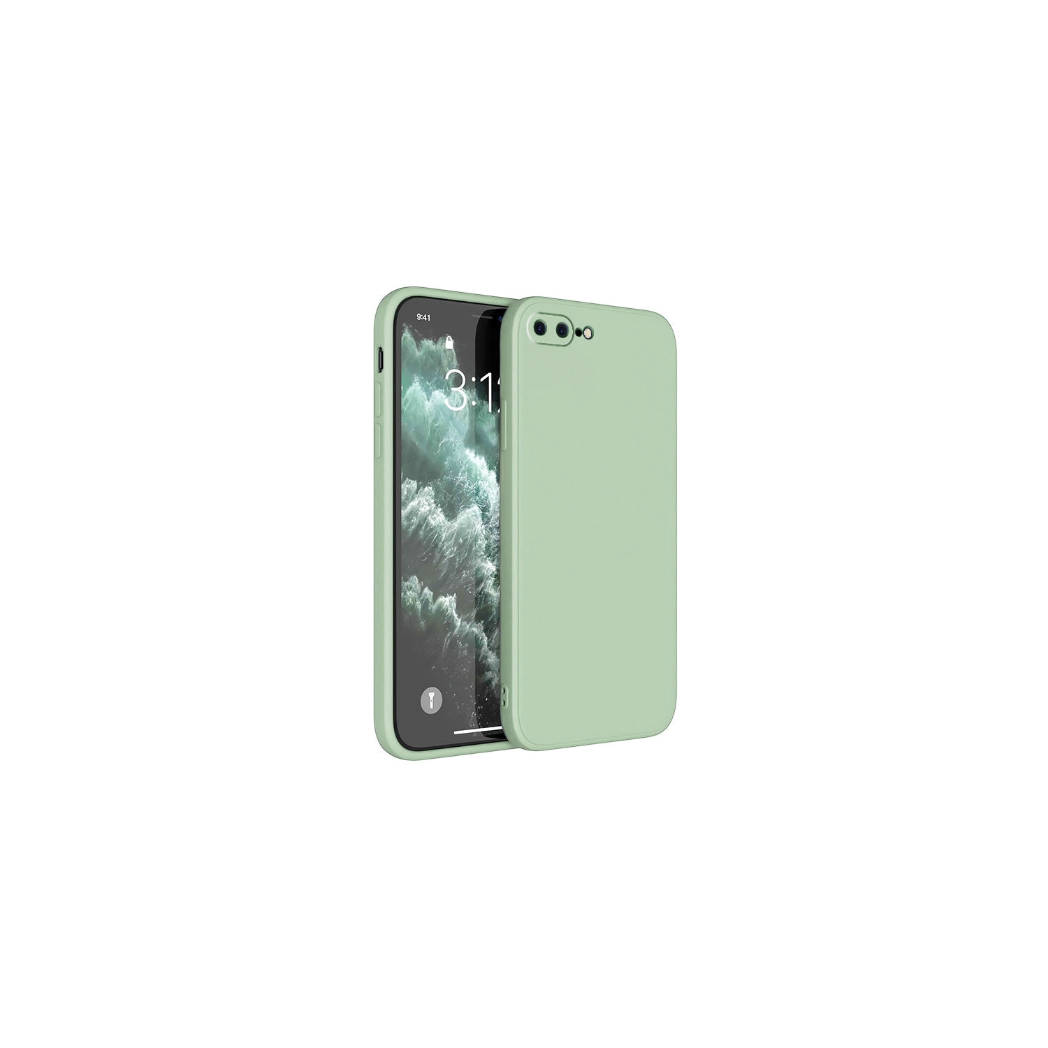 PANDACO Soft Shell Matte Matcha Case for iPhone 7 Plus or iPhone 8 Plus