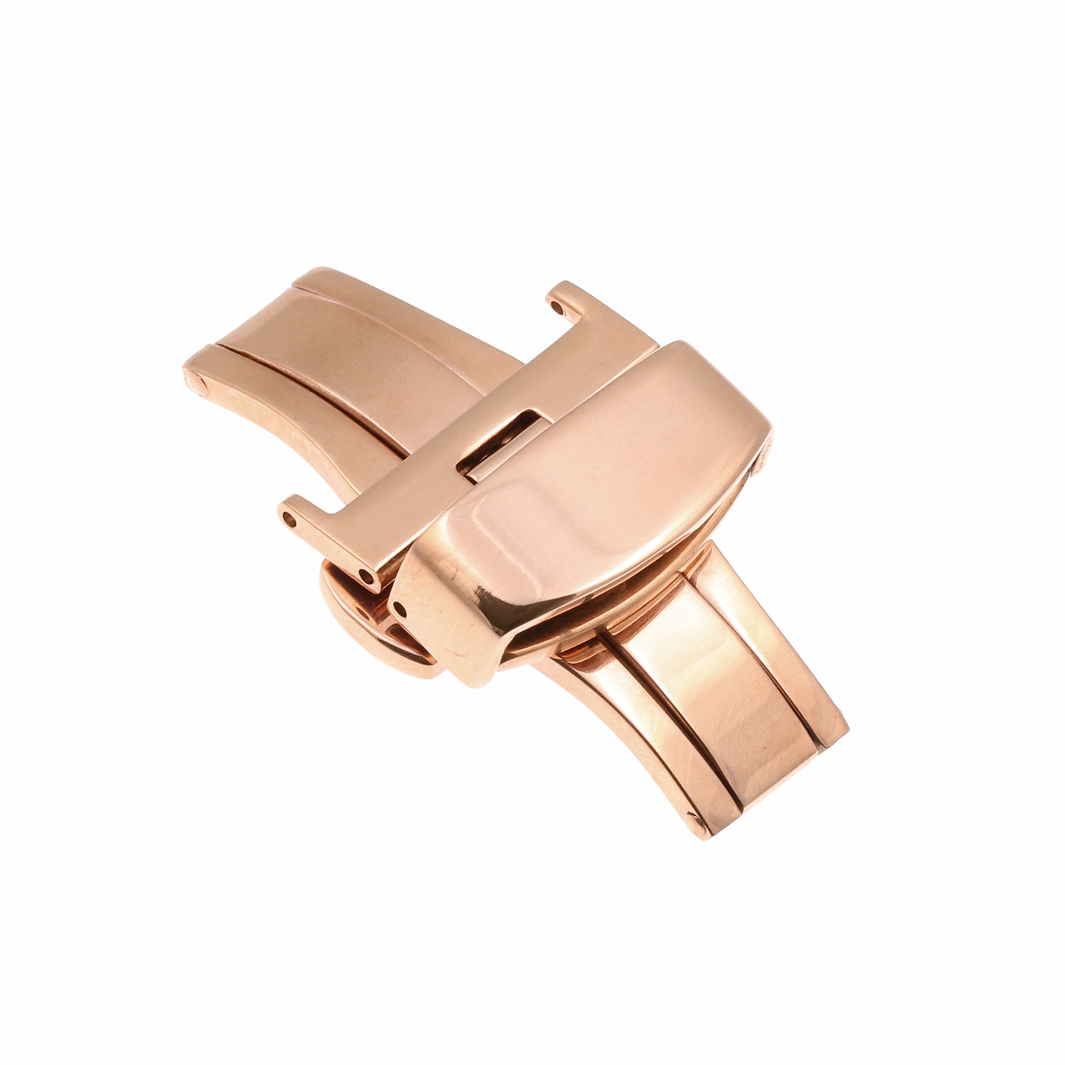StrapsCo Butterfly Deployant Deployment Clasp Buckle for Watch Band Strap - 20mm - Rose Gold