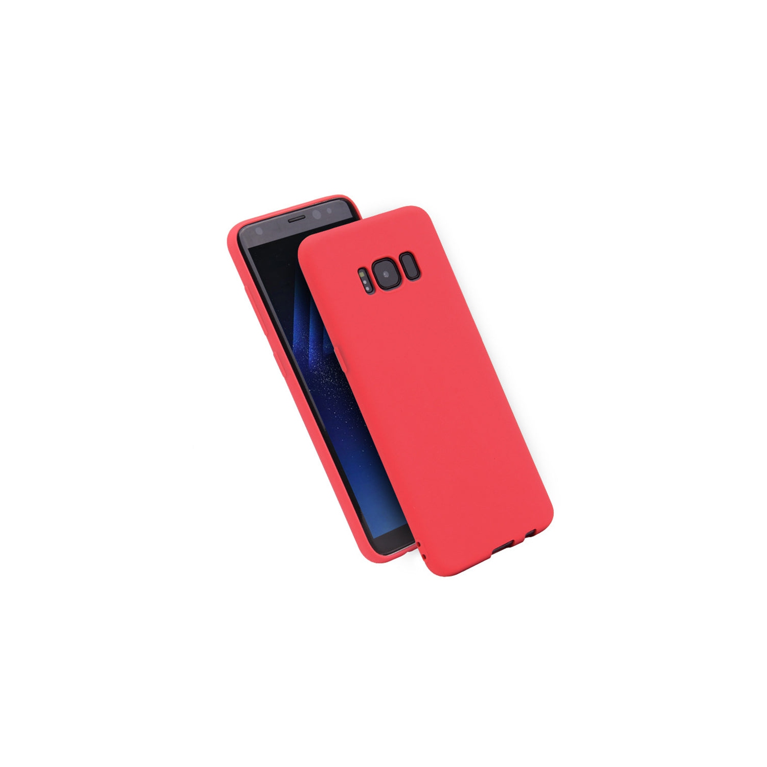 PANDACO Soft Shell Matte Red Case for Samsung Galaxy S8+