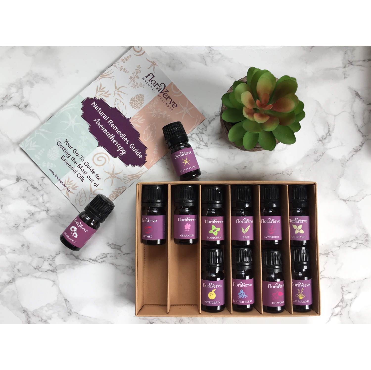 floraVerve Essential AMOUR Pack, Kit de démarrage pour huiles essentielles essentielles 100% naturelles et aromathérapie pure 12 x 5mL