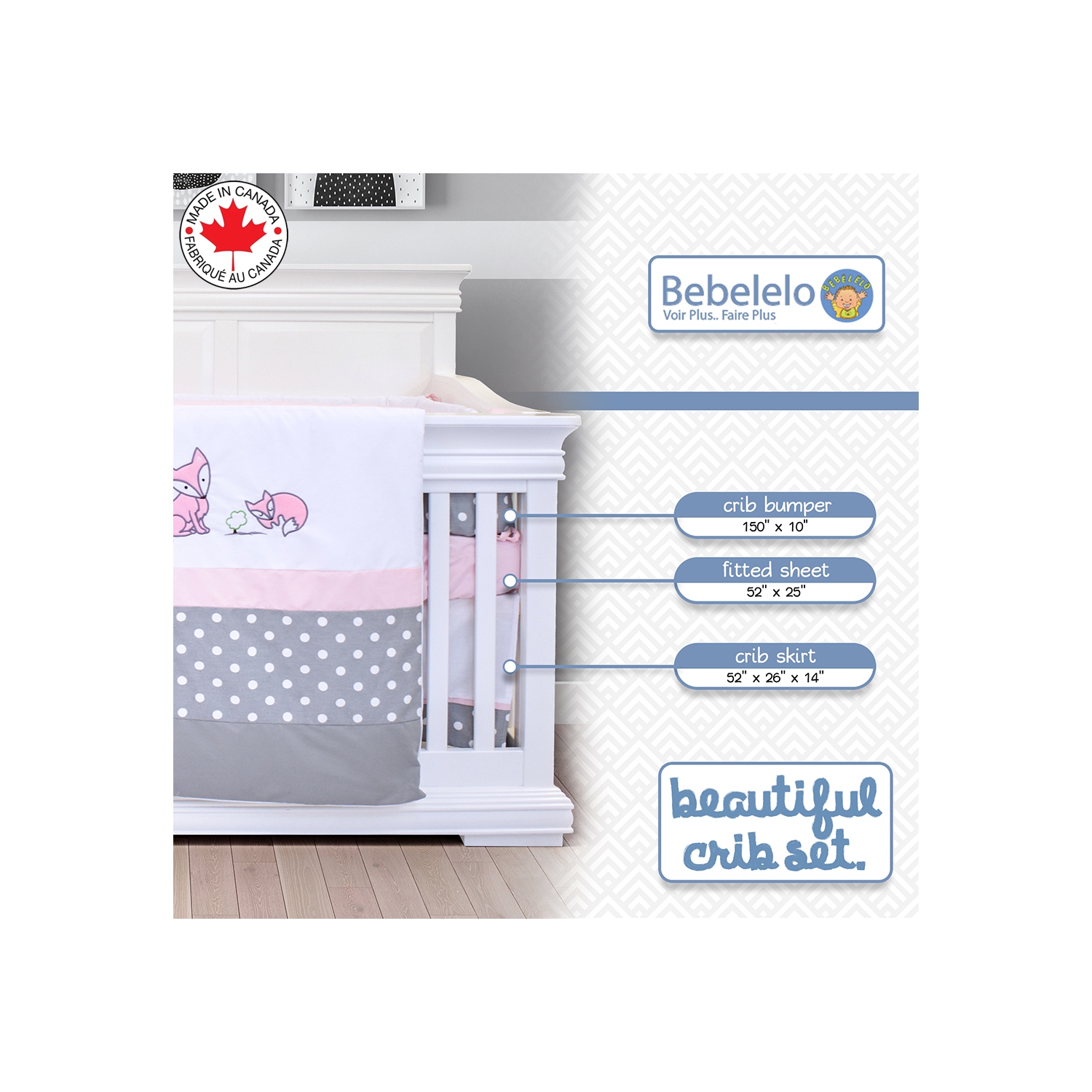 Bebelelo - Bedding Set - 7 Pieces - Roxa the Vixen Rose