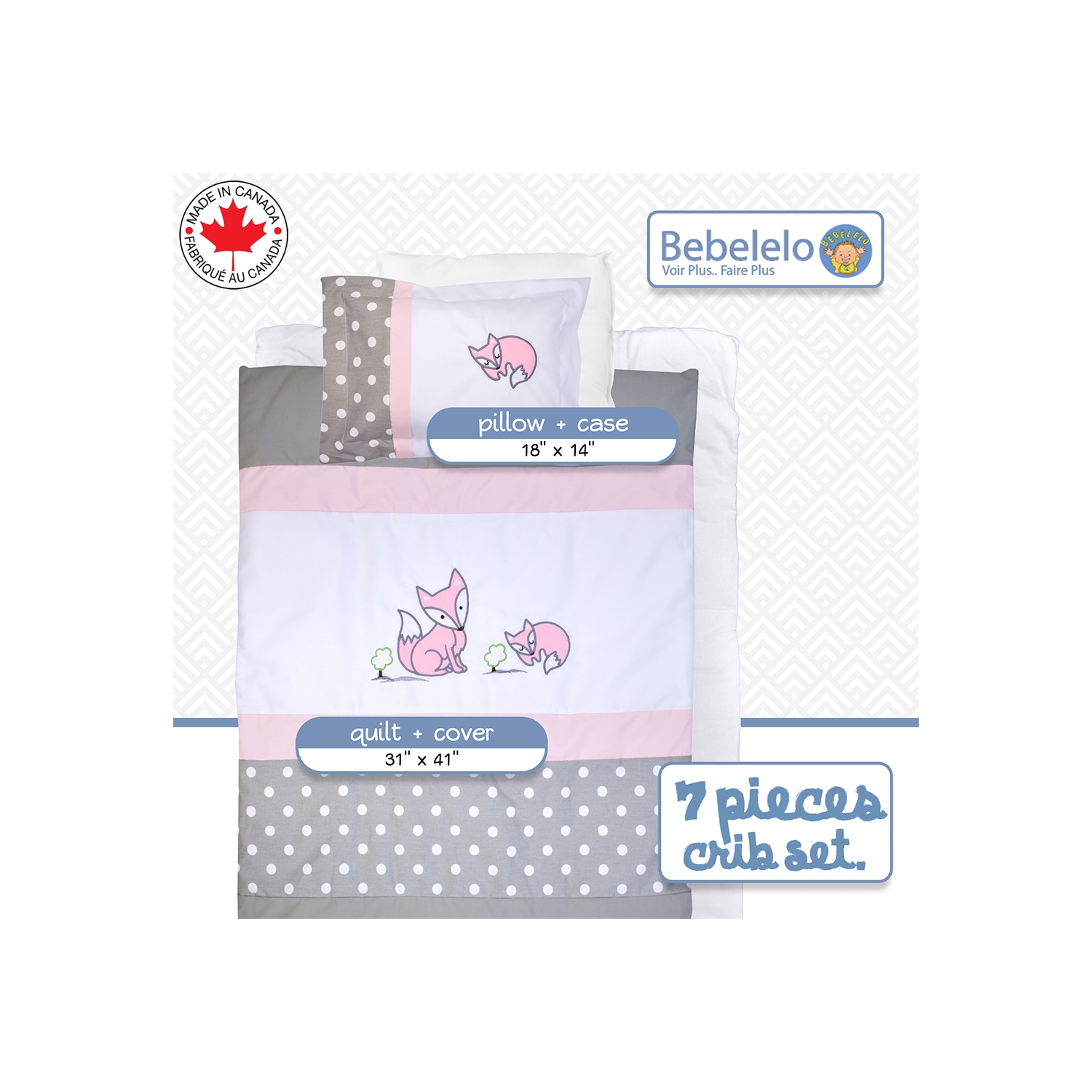 Bebelelo - Bedding Set - 7 Pieces - Roxa the Vixen Rose