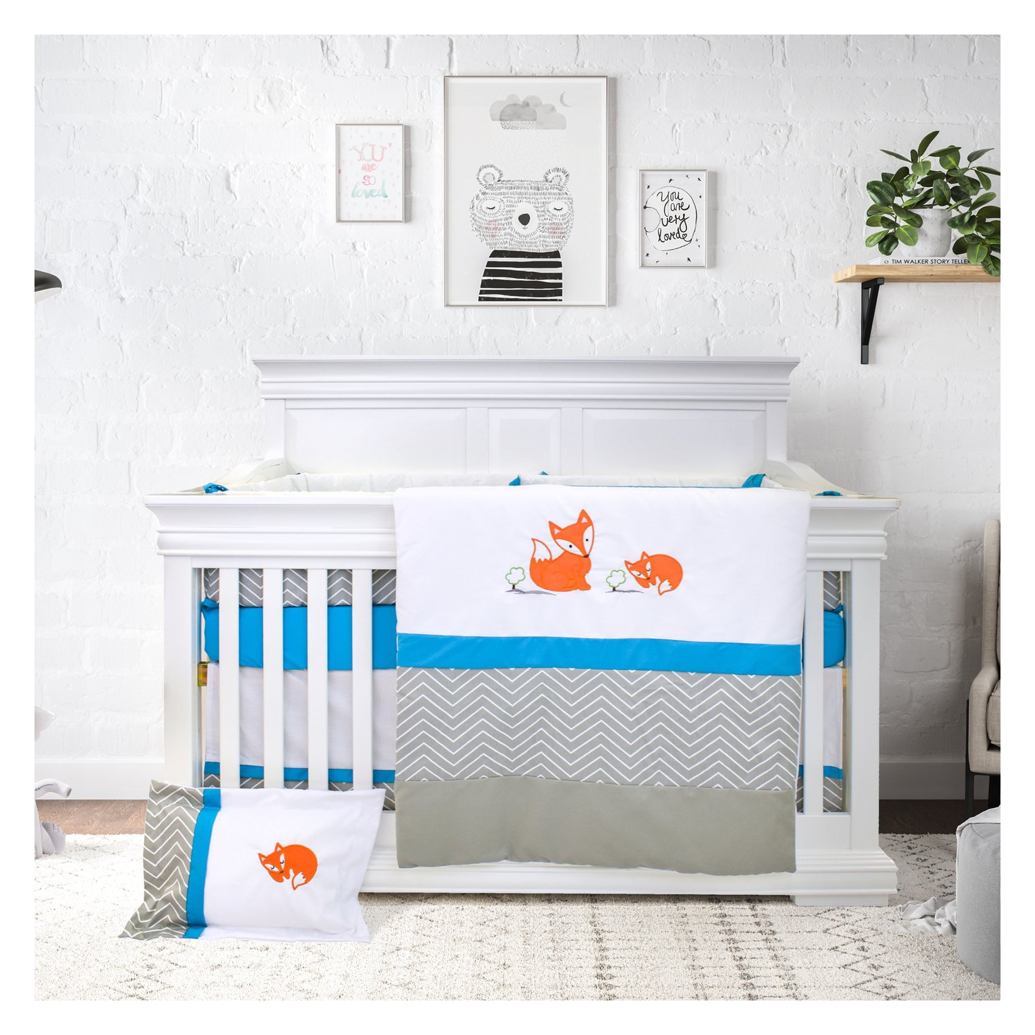 Bebelelo - Ensemble Literie - 7 Morceaux - Foxy le renard fait dodo