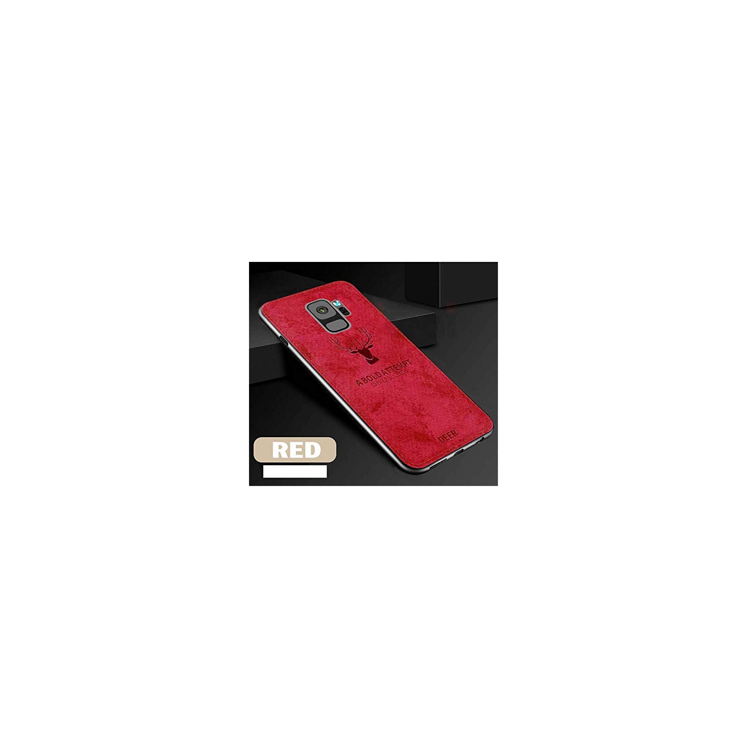Deer Cloth Silicone Protective Back Cover Case for Samsung Galaxy S9 (Red)