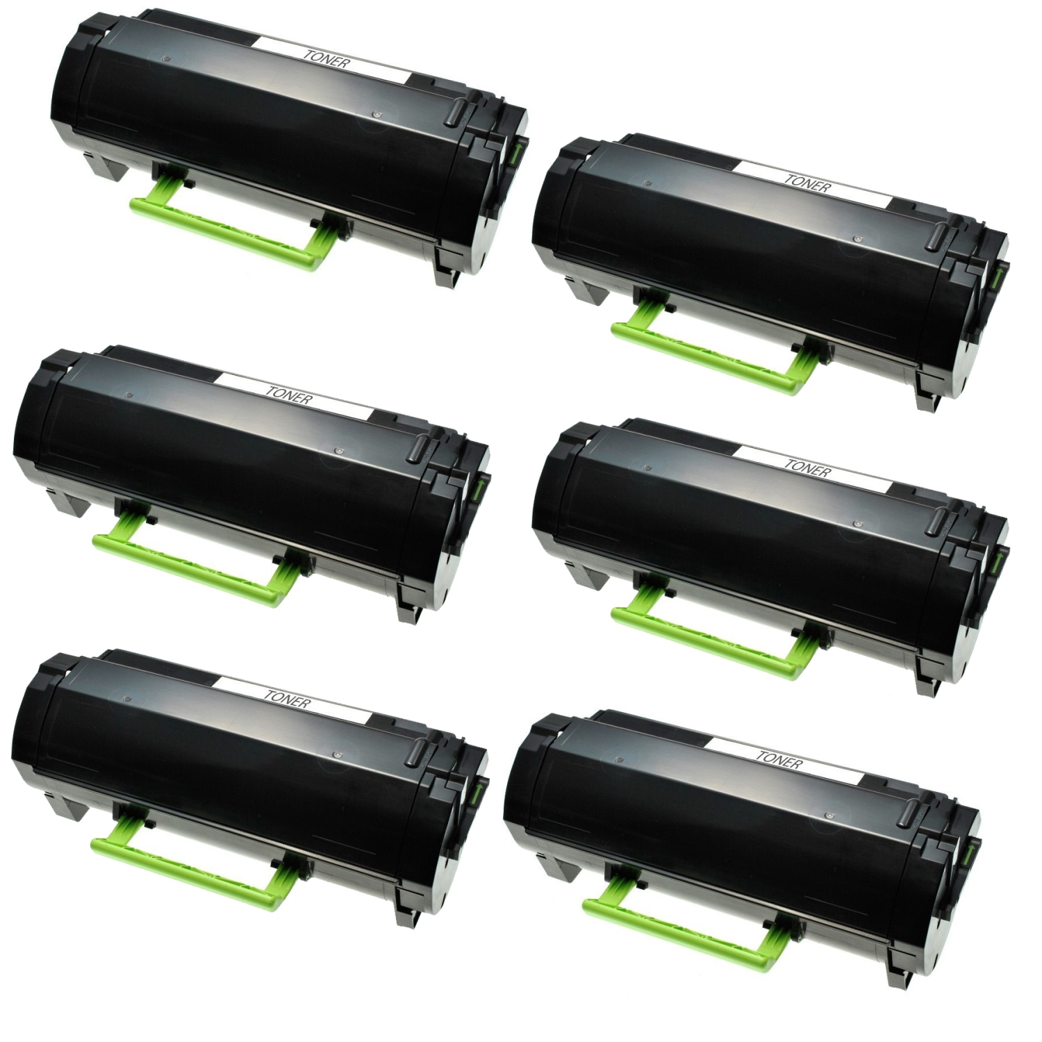 Paquet de 6 cartouches compatibles avec les cartouches d’encre en poudre noire MS317 de Lexmark pour imprimantes 51B1000 MS317dn, MS417dn, MS517dn,