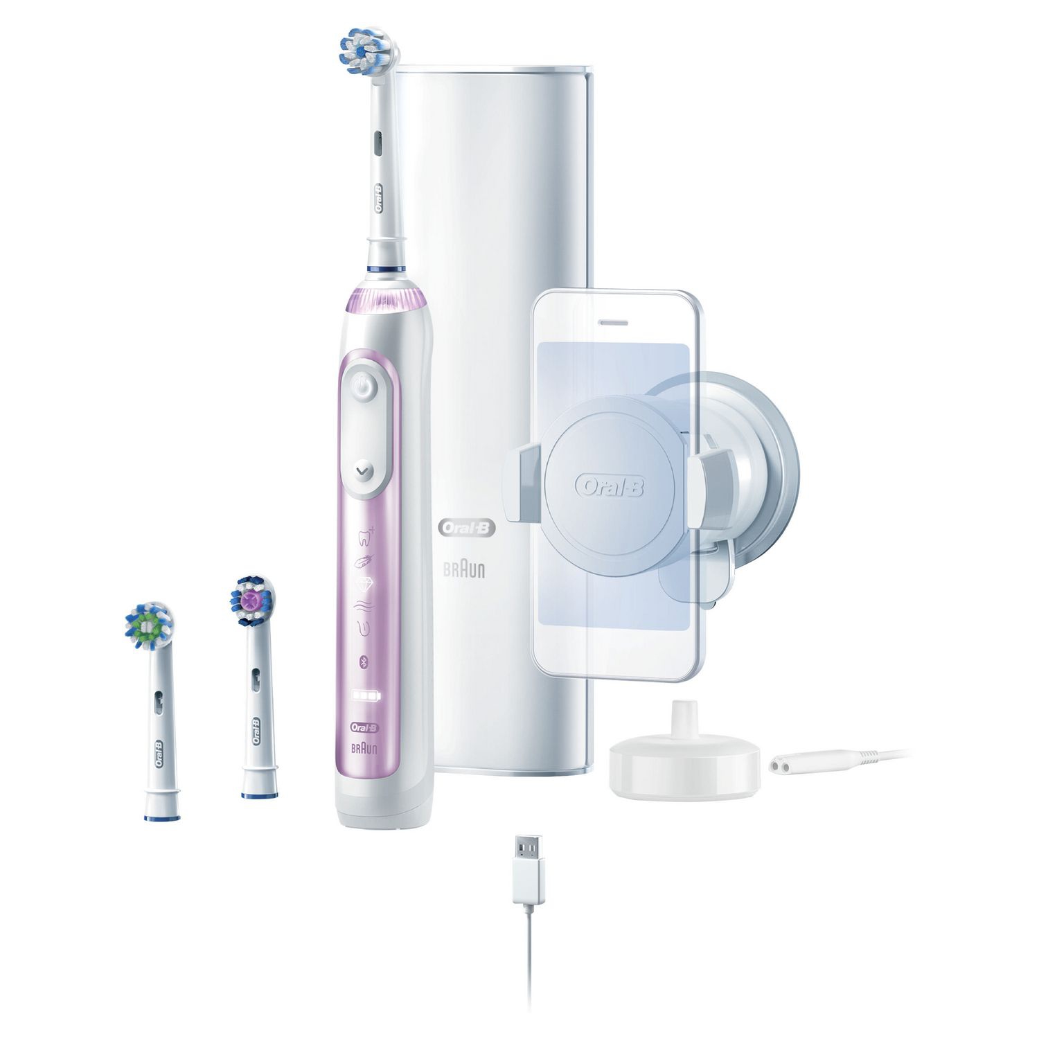 Oral-B 9600 Electric Toothbrush with 3 Brush Heads Powered by Braun - Sakura Pink