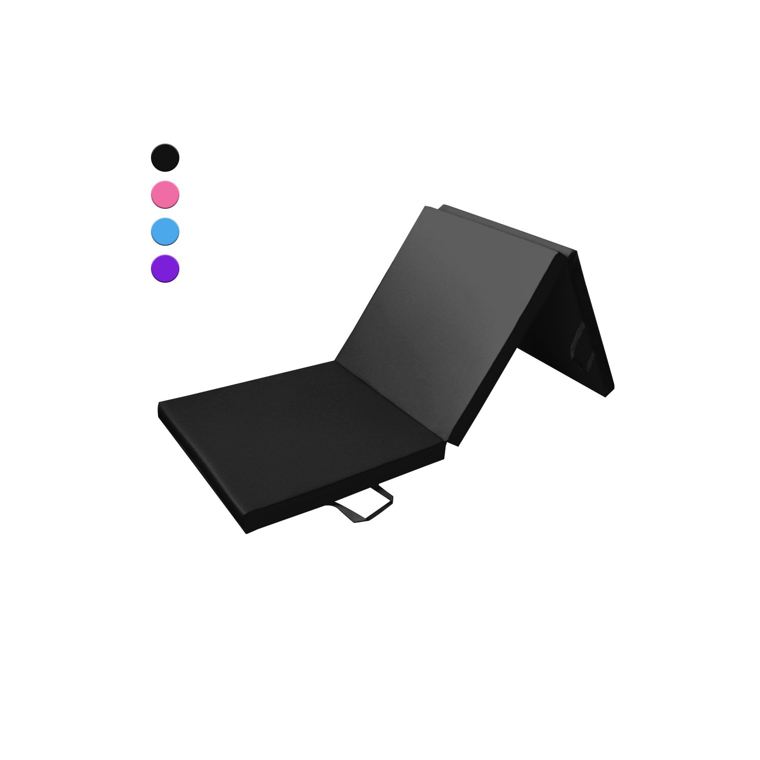 Kunova Exercise Tri-Fold Gym Mat 2" 6' x 2 x 2"' (180x60x5 CM) Thick Fitness Mat w/PU Leather for Gymnastics, Yoga, Aerobics, Martial Arts,