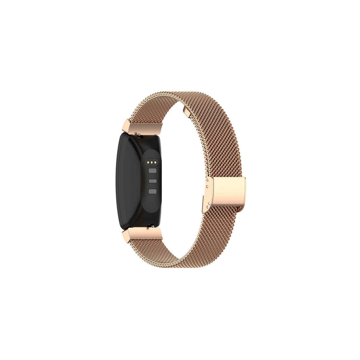 StrapsCo Shark Mesh Watch Band Strap for Fitbit Inspire & Inspire HR & Inspire HR - Medium-Long - Rose Gold