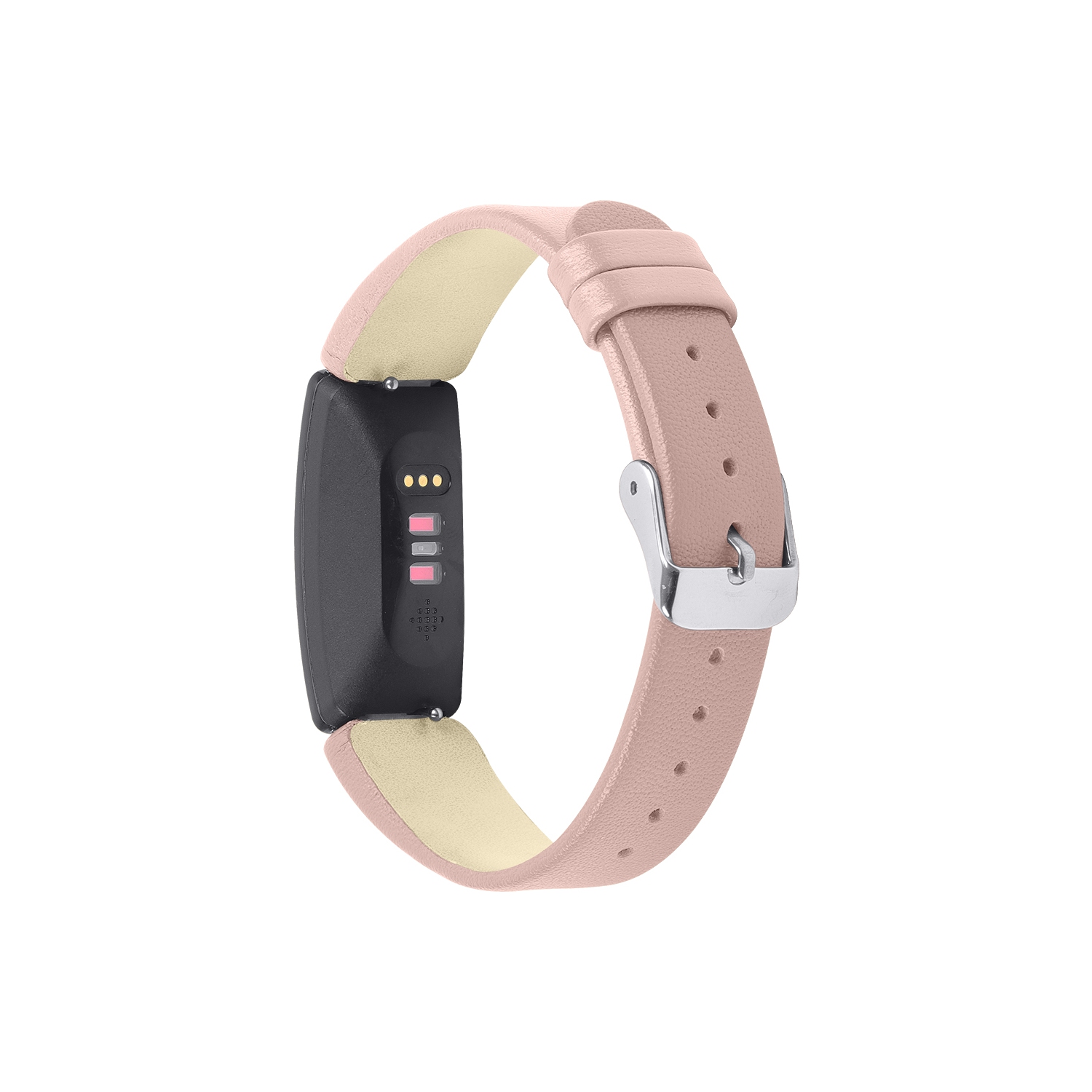 StrapsCo Smooth Leather Watch Band Strap for Fitbit Inspire & Inspire HR - Pink