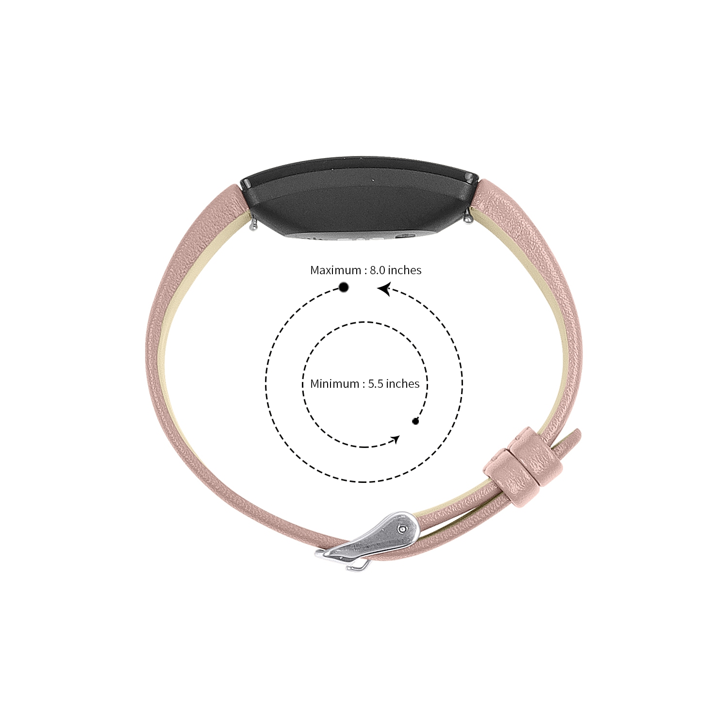 StrapsCo Smooth Leather Watch Band Strap for Fitbit Inspire & Inspire HR - Pink