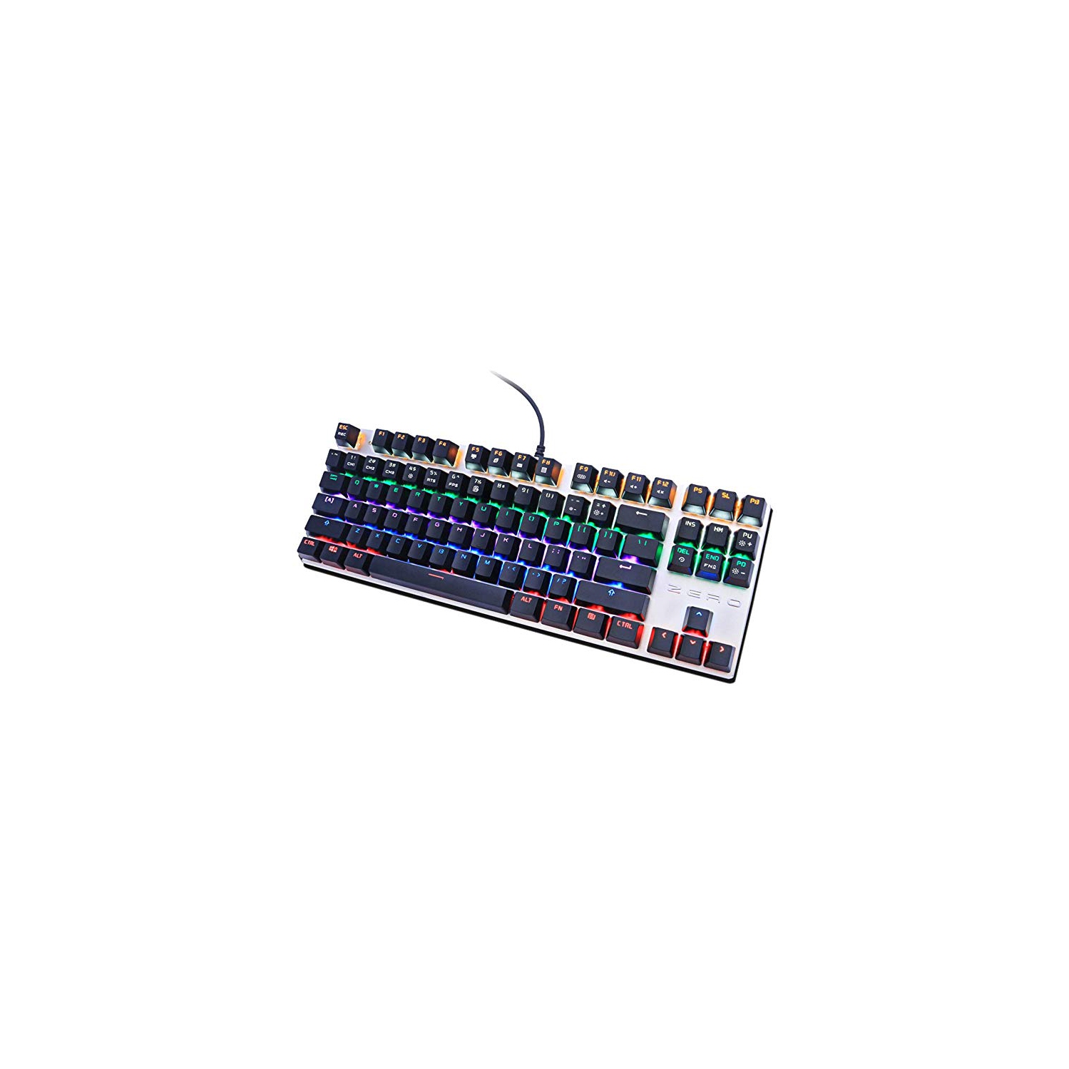 MiiU Multi color Backlit 87 Keys Mechanical Gaming Keyboard, Black