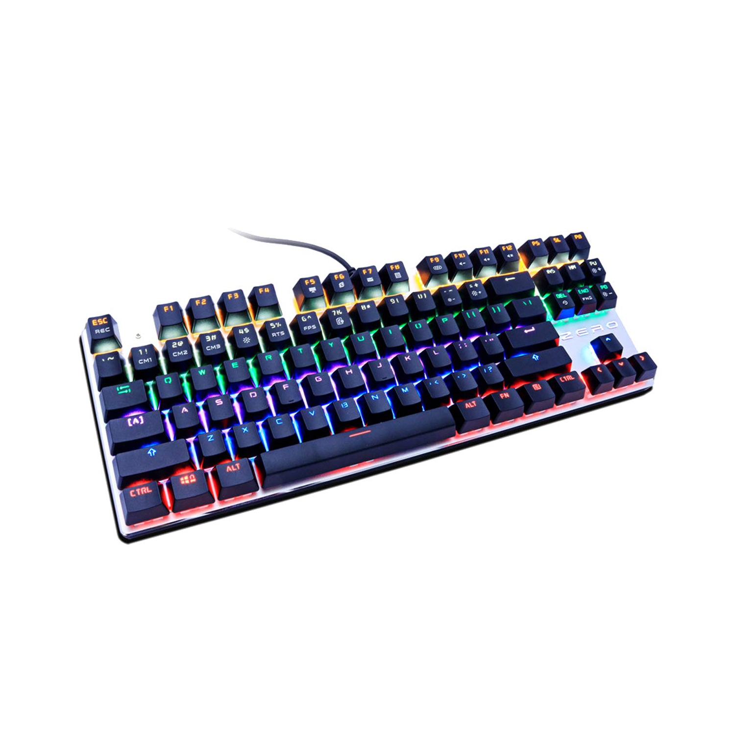 MiiU Multi color Backlit 87 Keys Mechanical Gaming Keyboard, Black