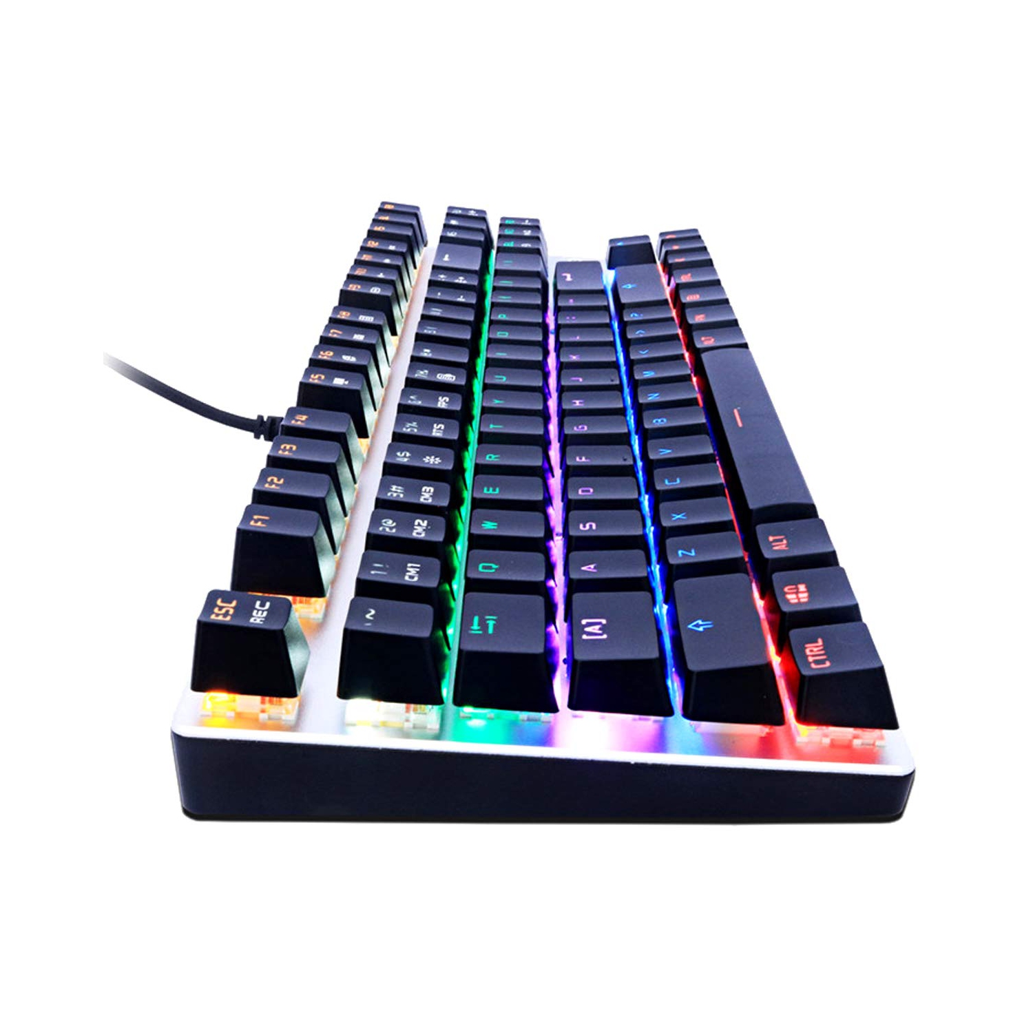 MiiU Multi color Backlit 87 Keys Mechanical Gaming Keyboard, Black