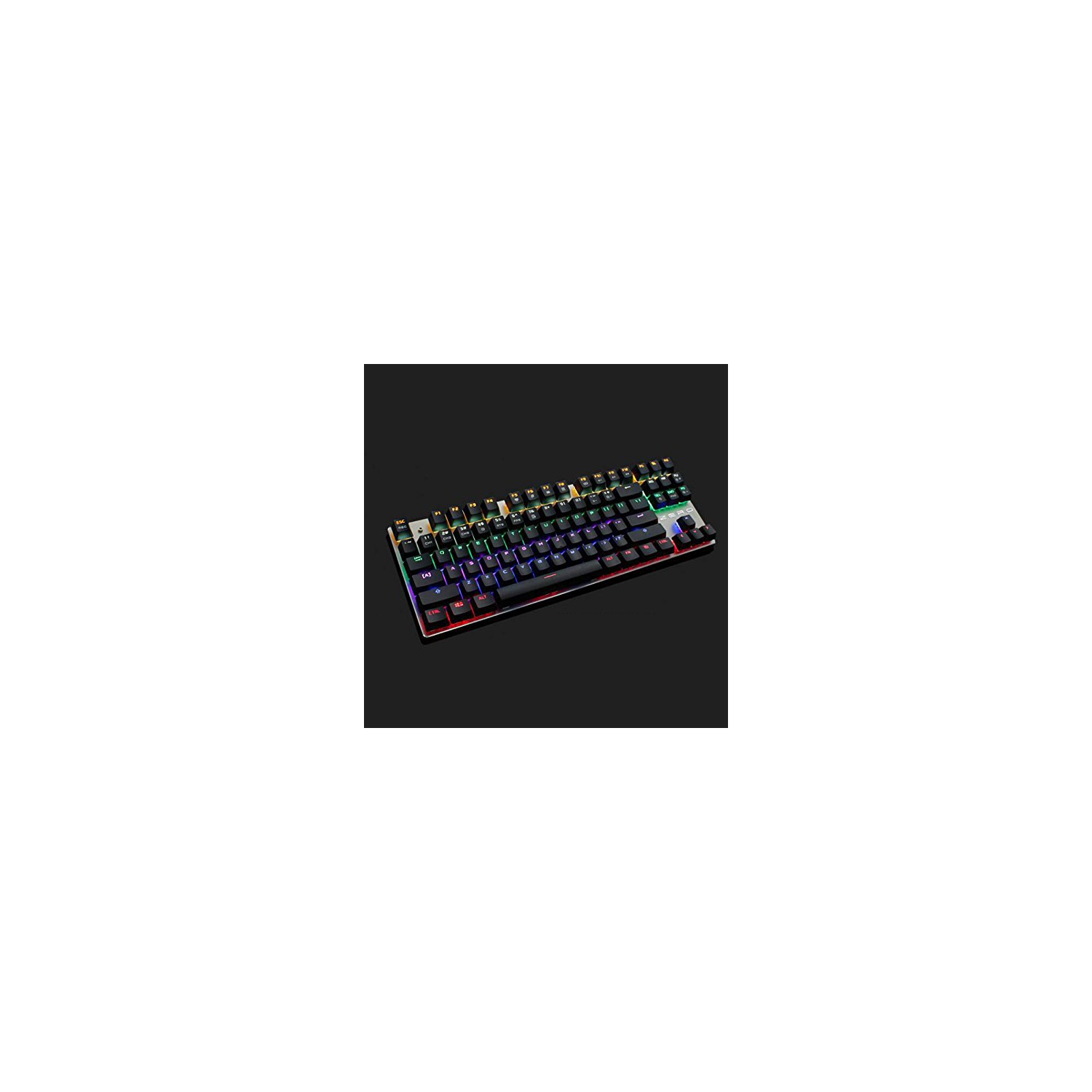 MiiU Multi color Backlit 87 Keys Mechanical Gaming Keyboard, Black