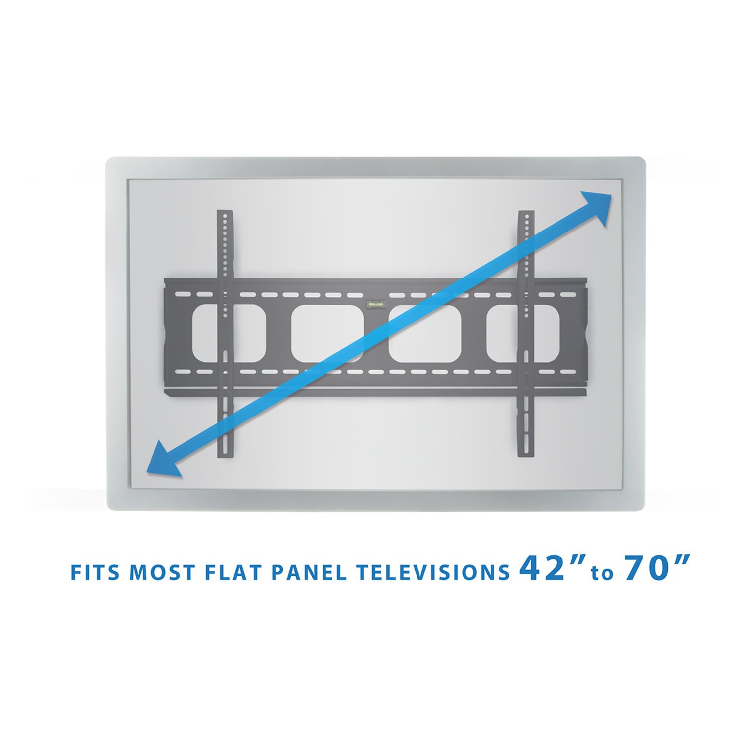 Montez-le! Support mural fixe mince pour téléviseur à écran plat de 42 à 70 po, profil mince de 1 po, VESA 800 x 400, 600 x 400
