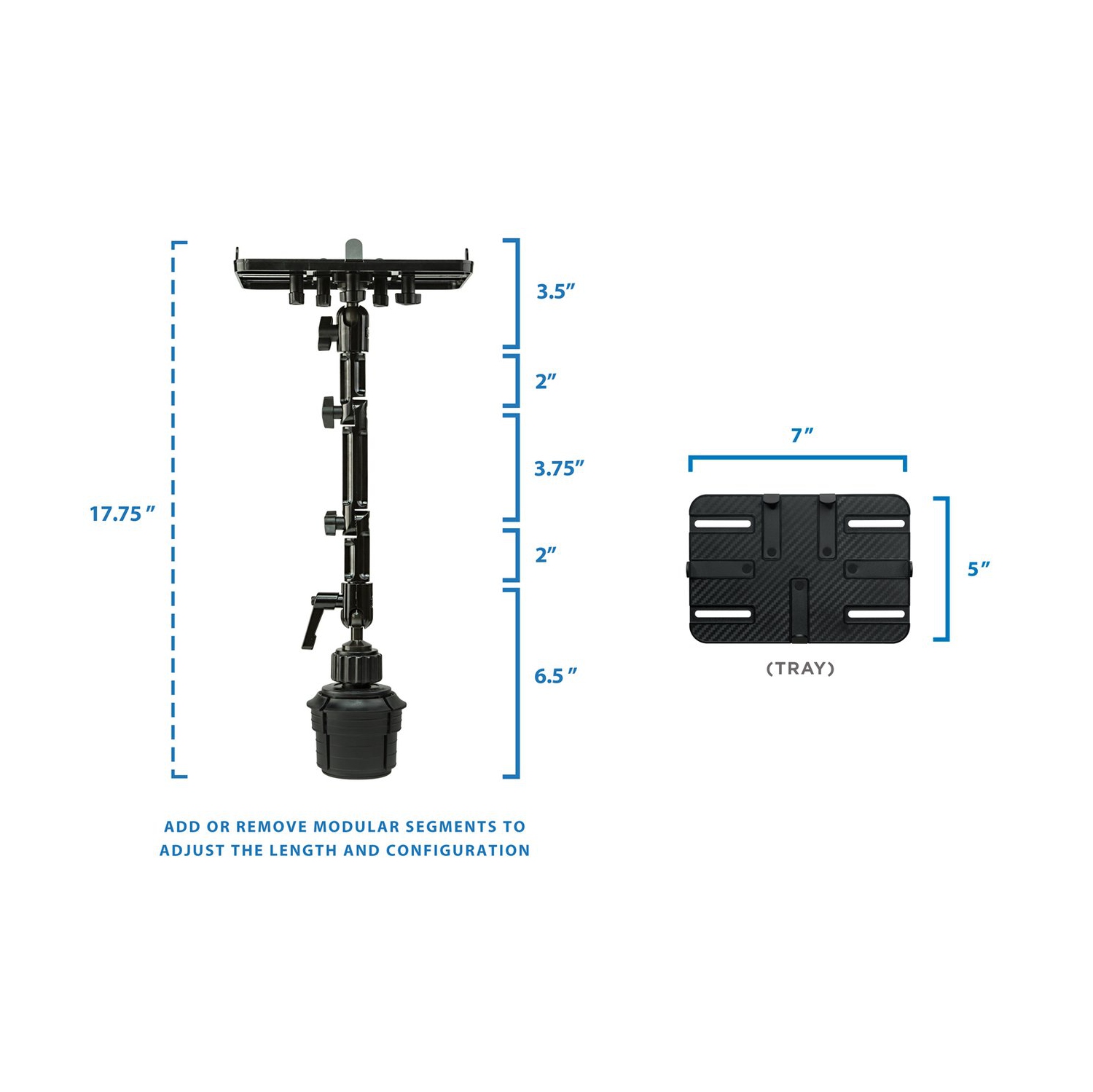 Mount-It! Car Cup Holder Tablet Mount, Full Motion for iPad Pro/Mini/Air, Amazon Fire, Samsung Galaxy, & 7"-11" Android Tablet
