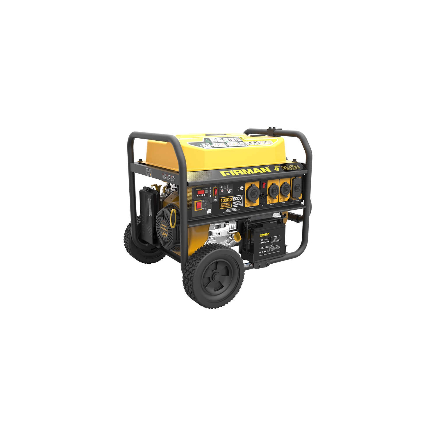 439 cc Firman P08004 10,000W/ 8 Gallon Tank Gas Powered Portable Generator with Remote