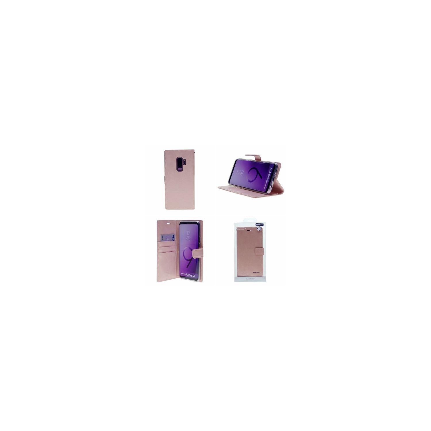 Samsung S9 – Étui journal Bluecery Blueband, rose doré