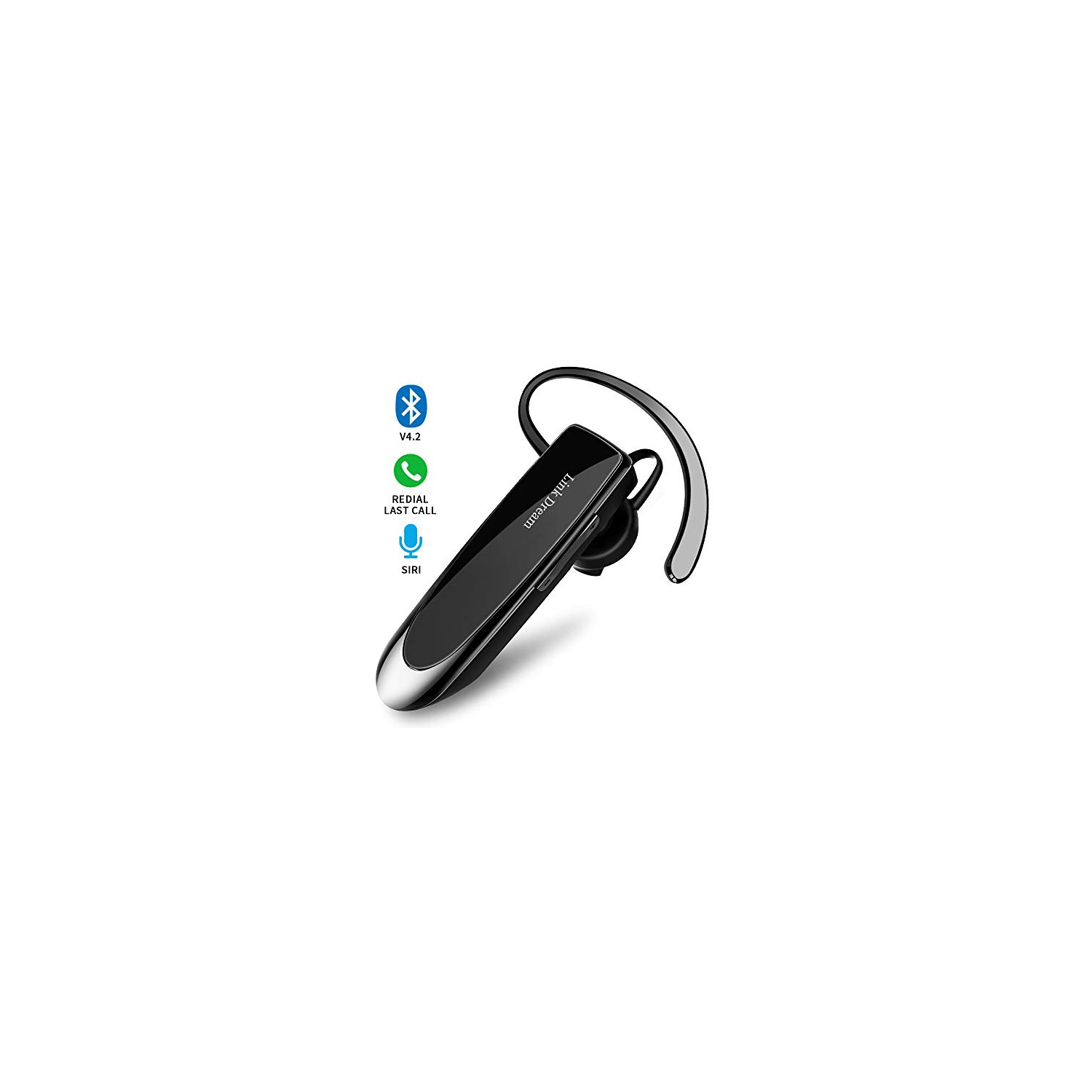 Bluetooth Earpiece Link Dream Wireless Headset with Mic 24Hrs Talktime Hands-Free in-Ear Headphone Compatible with iPhone Sam