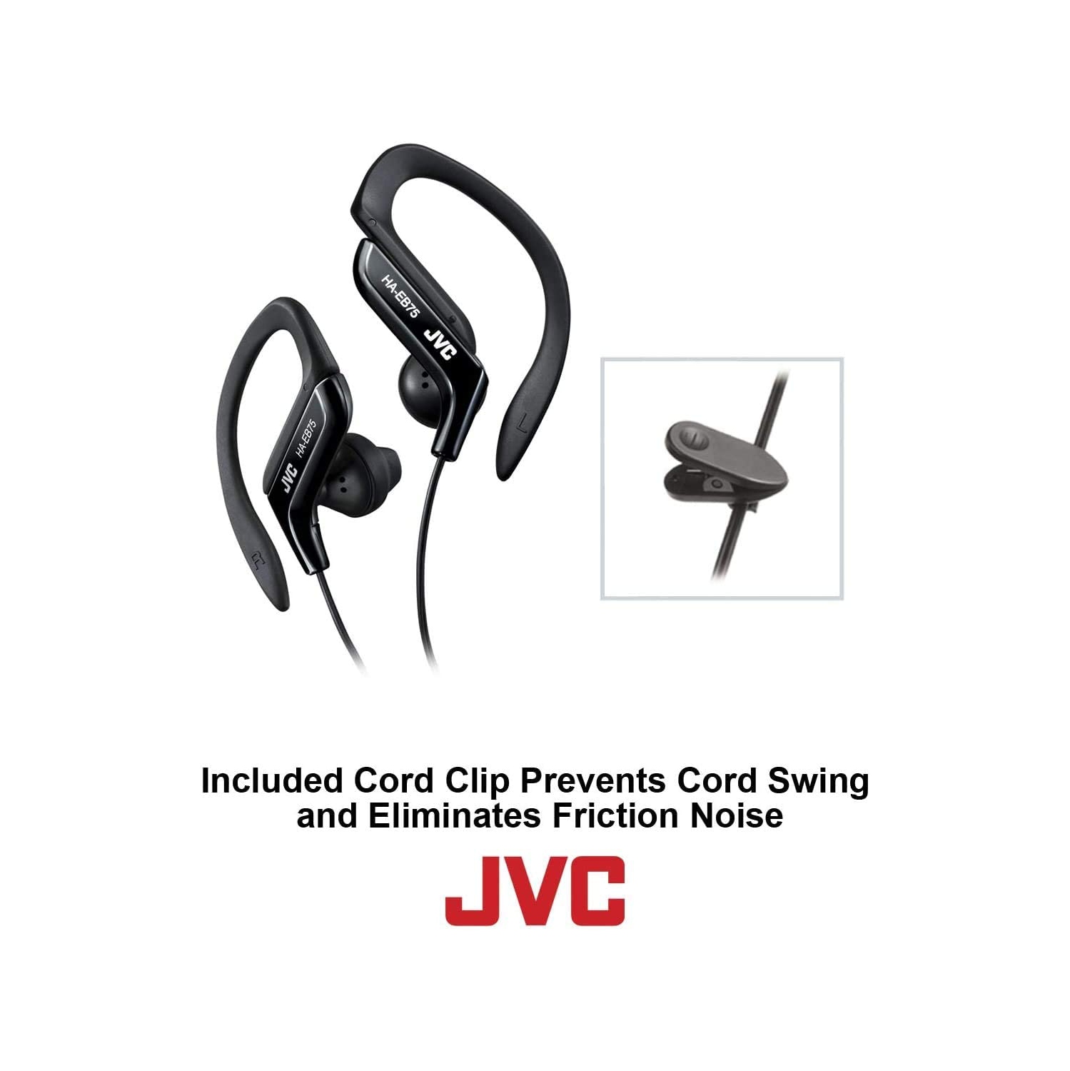JVC HA-EB75 Sports Ear-Clip Headphones Assorted Colors Blue,Black