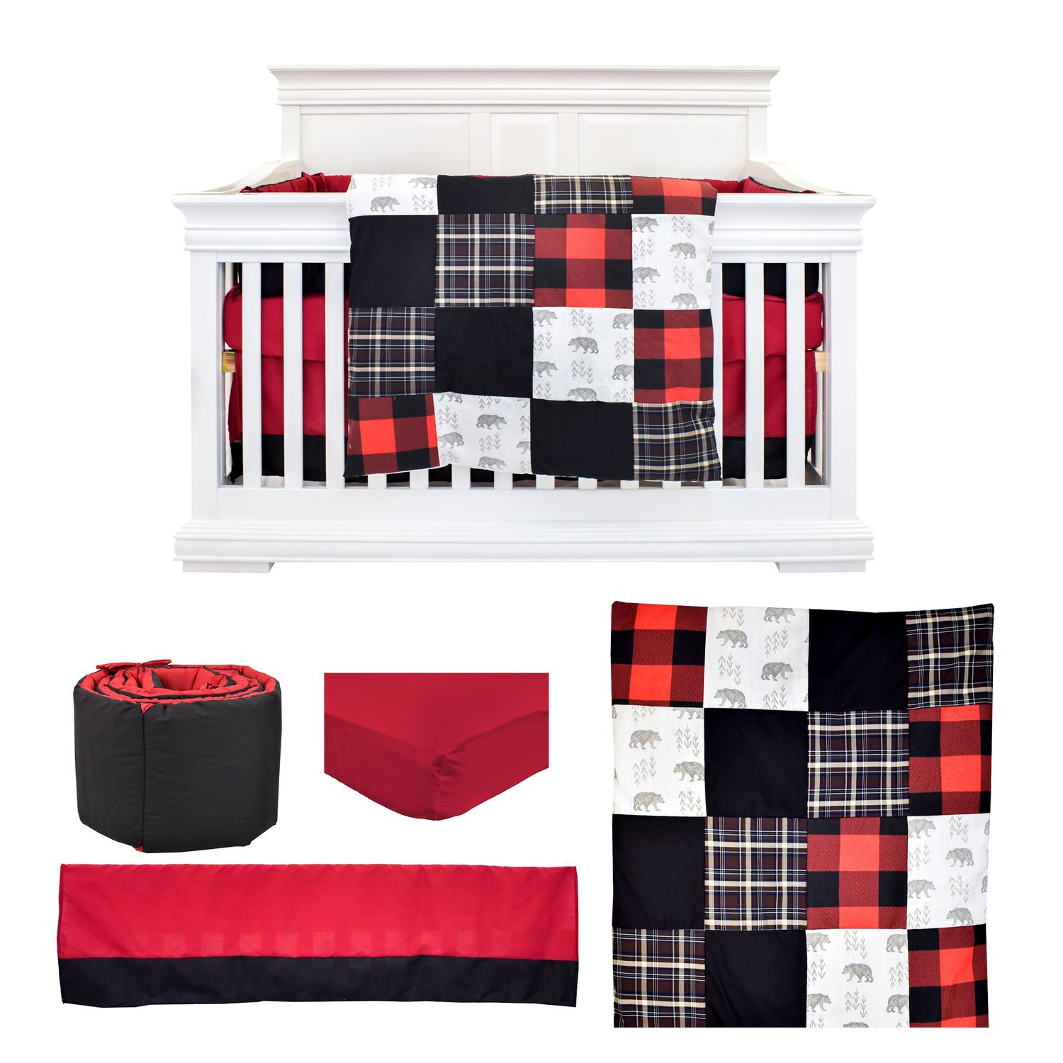 Bebelelo - Bedding Set - 5 Pieces - Rustic Bears