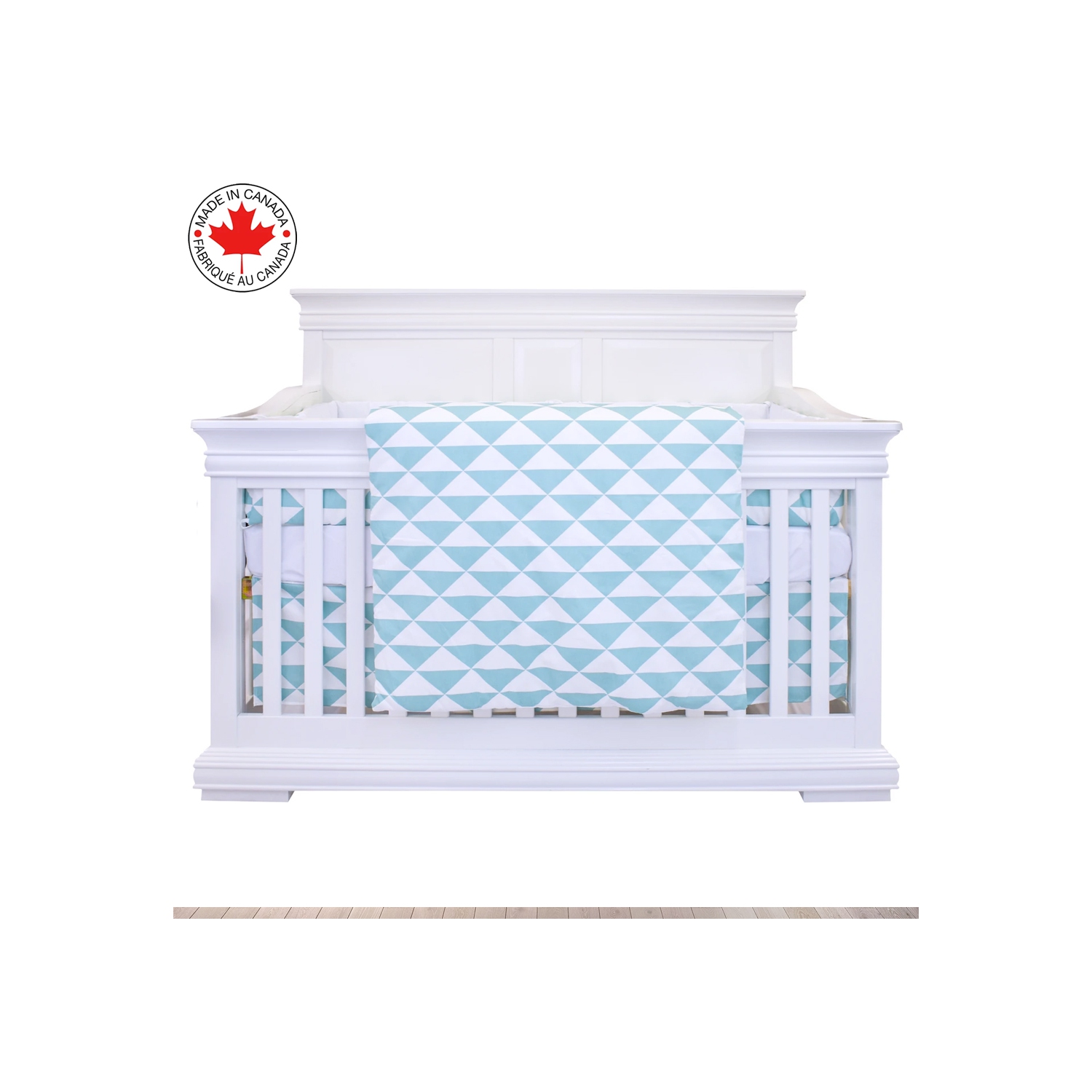 Bebelelo - Ensemble Literie - 5 Morceaux - Triangle bleu et blanc