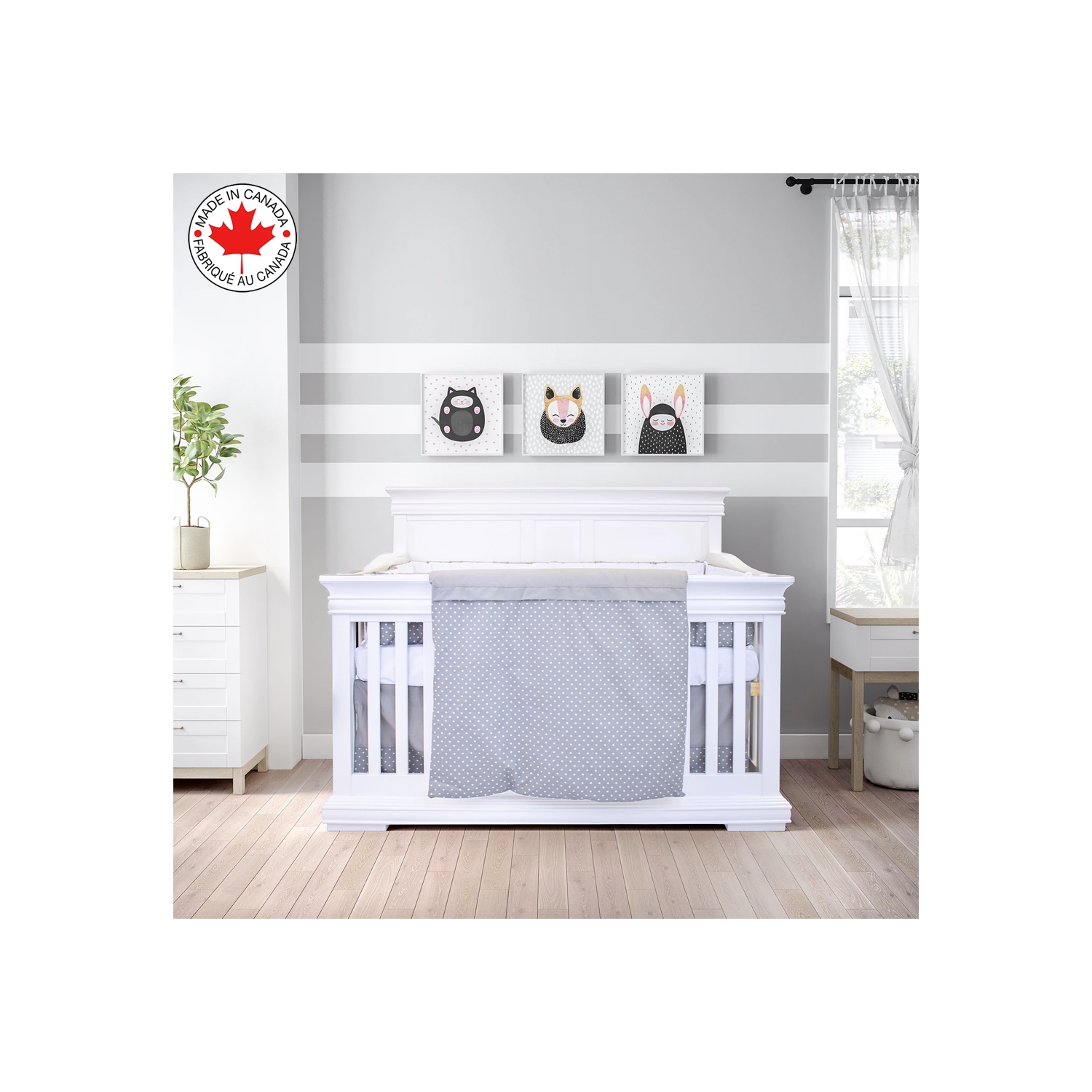 Bebelelo - Ensemble Literie - 5 Morceaux - Étoile sur fond gris